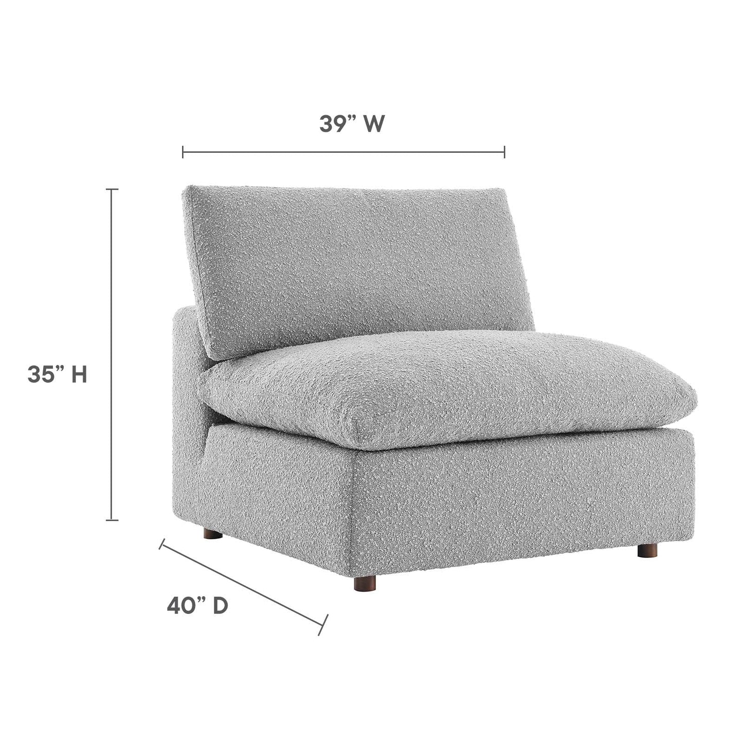Commix Down Filled Overstuffed Boucle Fabric Armless Chair By Modway - EEI-6257 | Lounge Chairs - 24