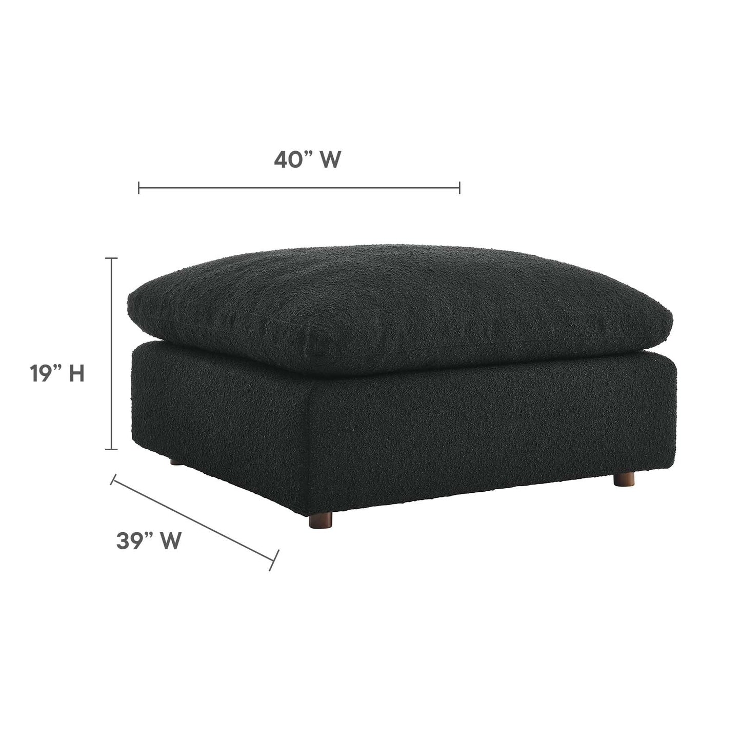 Commix Down Filled Overstuffed Boucle Fabric Ottoman By Modway - EEI-6258 | Ottomans - 7