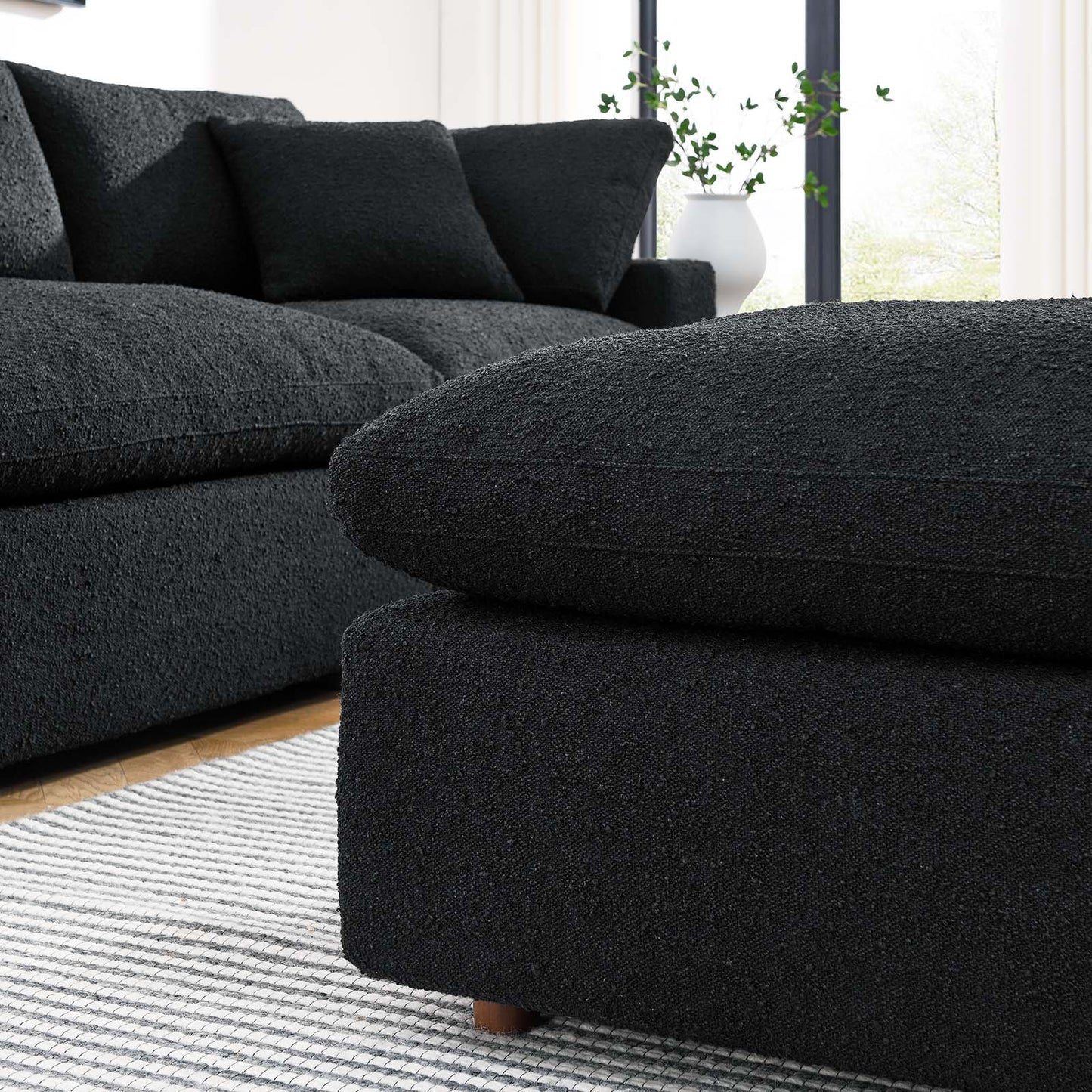 Commix Down Filled Overstuffed Boucle Fabric Ottoman By Modway - EEI-6258 | Ottomans - 8