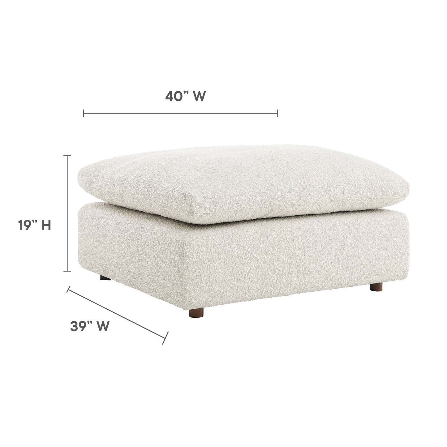 Commix Down Filled Overstuffed Boucle Fabric Ottoman By Modway - EEI-6258 | Ottomans - 14