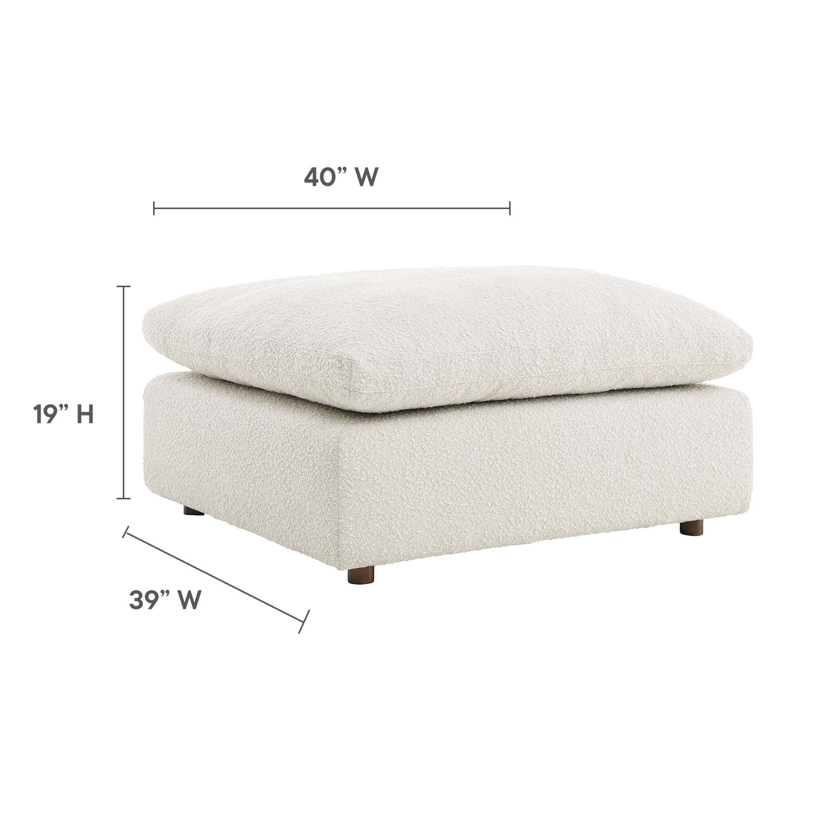 Commix Down Filled Overstuffed Boucle Fabric Ottoman By Modway - EEI-6258 | Ottomans - 14