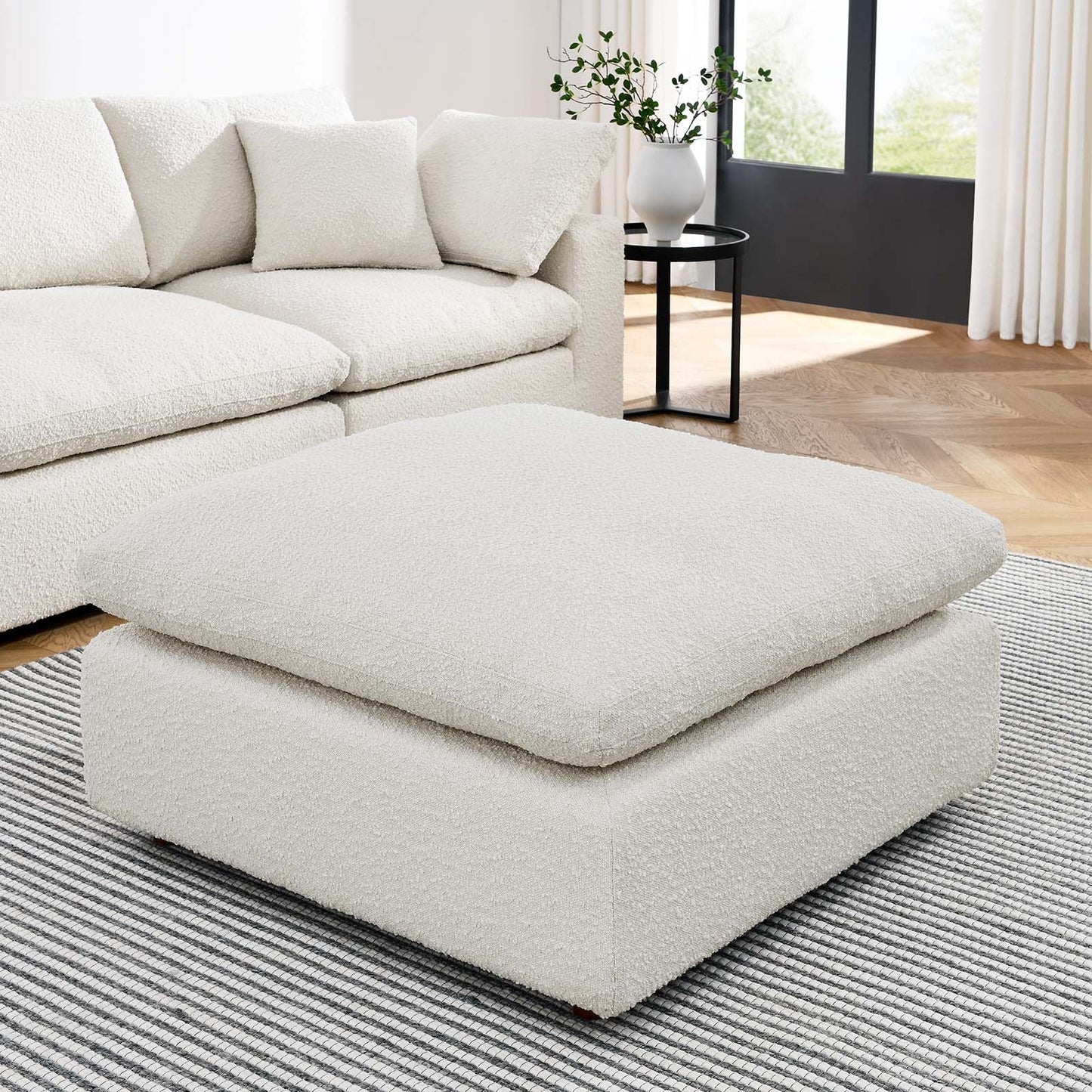 Commix Down Filled Overstuffed Boucle Fabric Ottoman By Modway - EEI-6258 | Ottomans - 16