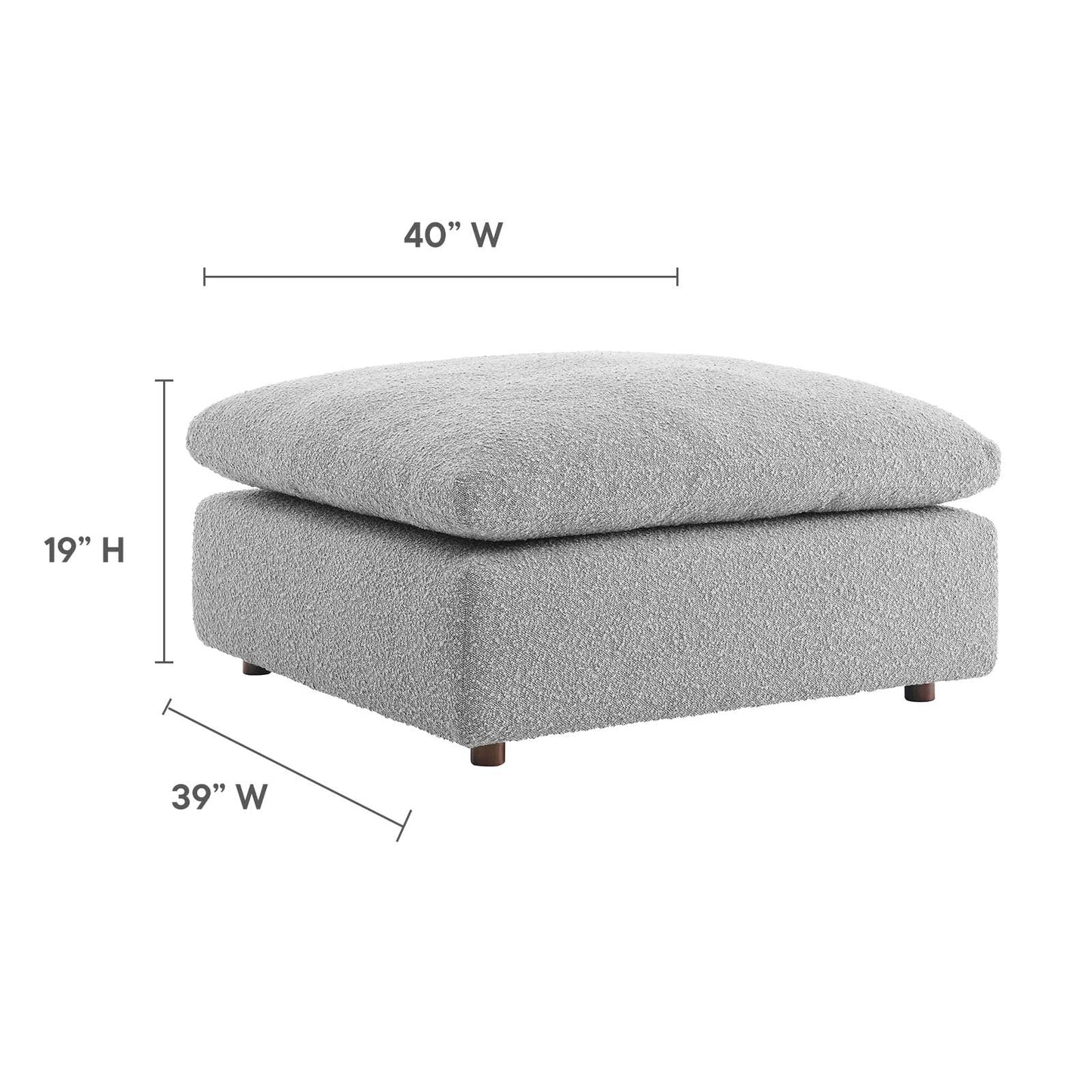 Commix Down Filled Overstuffed Boucle Fabric Ottoman By Modway - EEI-6258 | Ottomans - 21