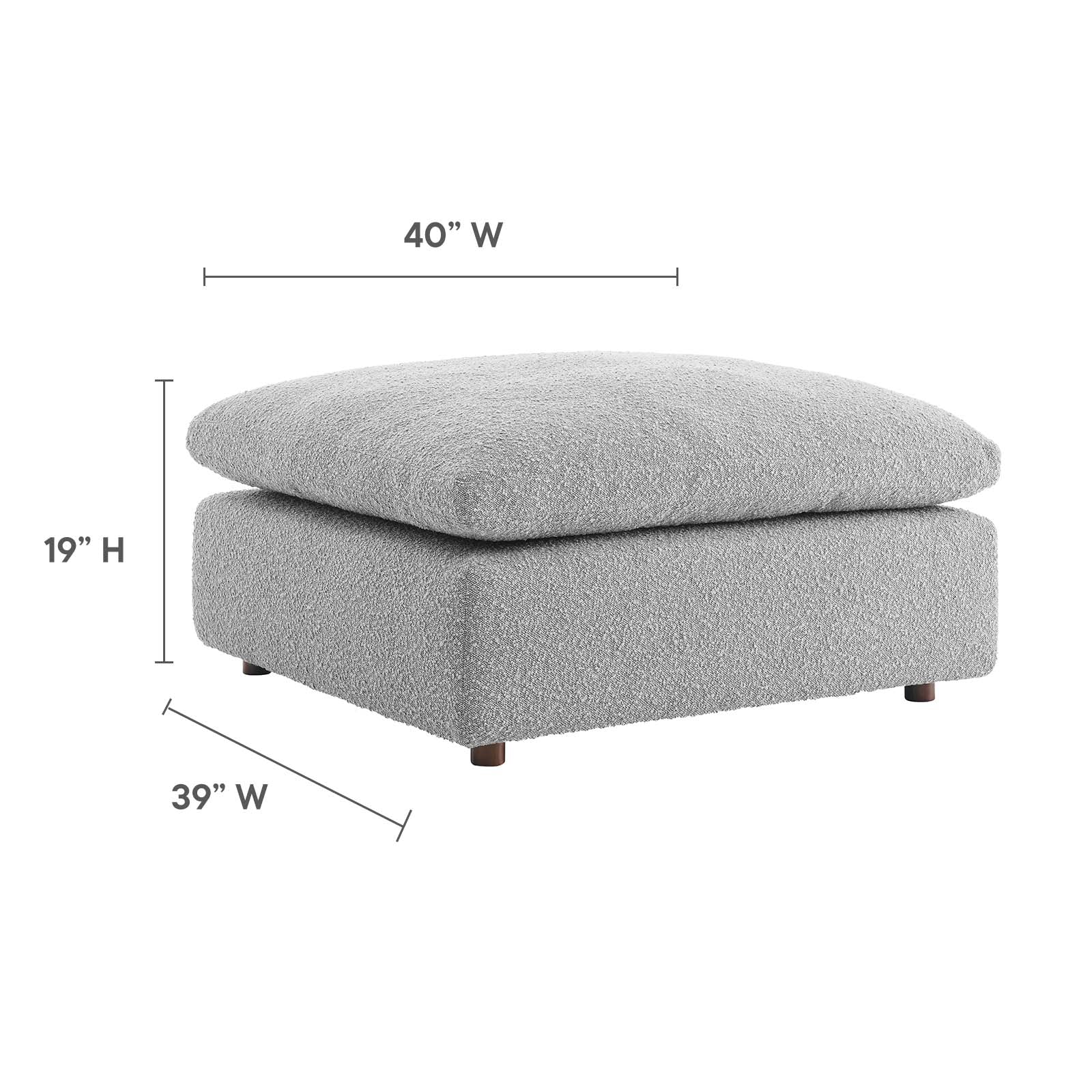 Commix Down Filled Overstuffed Boucle Fabric Ottoman By Modway - EEI-6258 | Ottomans - 21