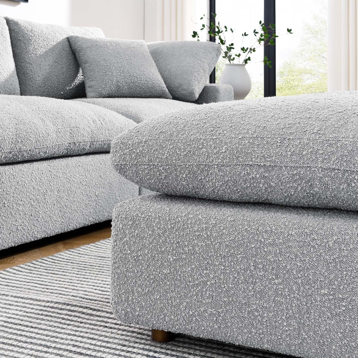 Commix Down Filled Overstuffed Boucle Fabric Ottoman By Modway - EEI-6258 | Ottomans - 23