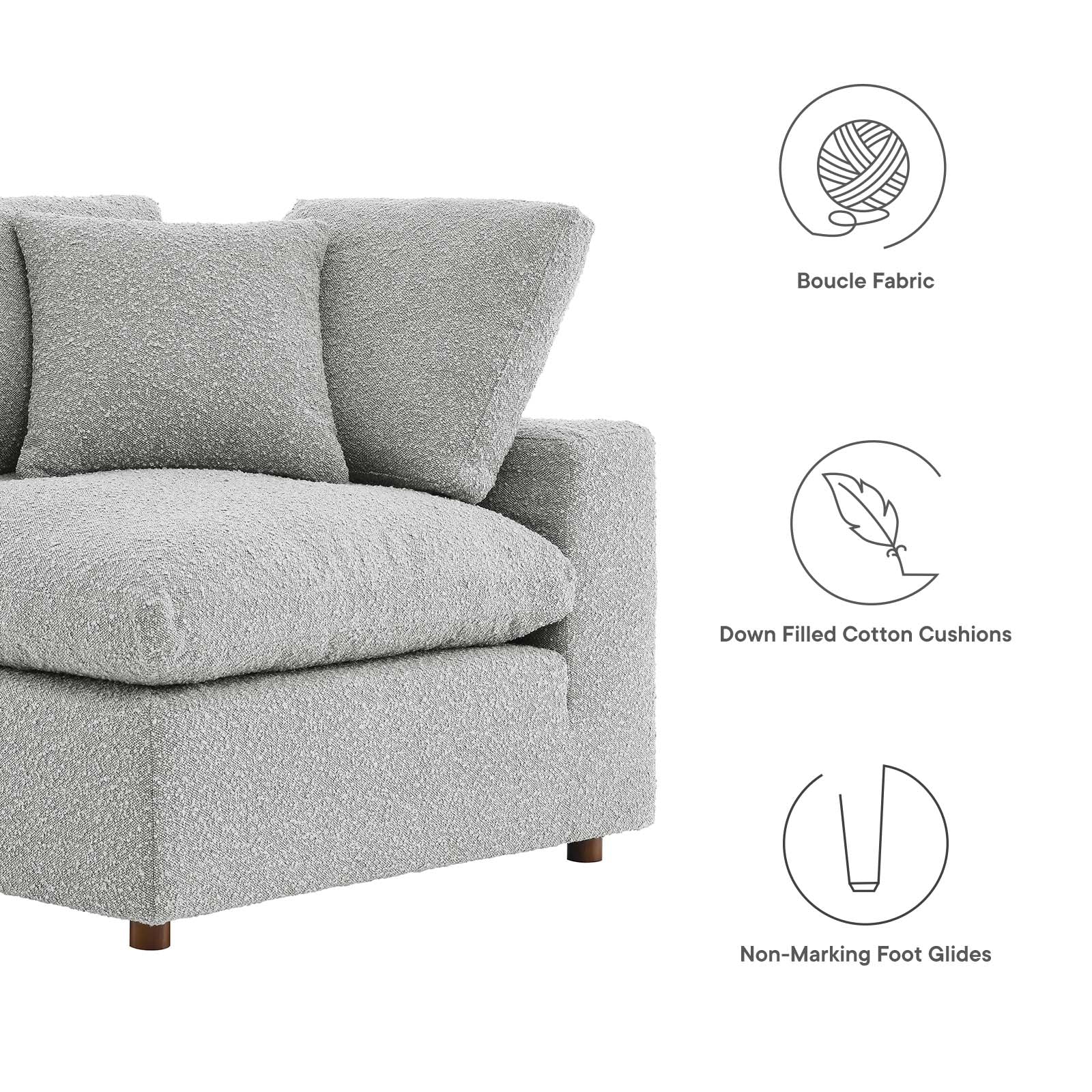 Commix Down Filled Overstuffed Boucle Fabric Corner Chair By Modway - EEI-6259 | Lounge Chairs - 21