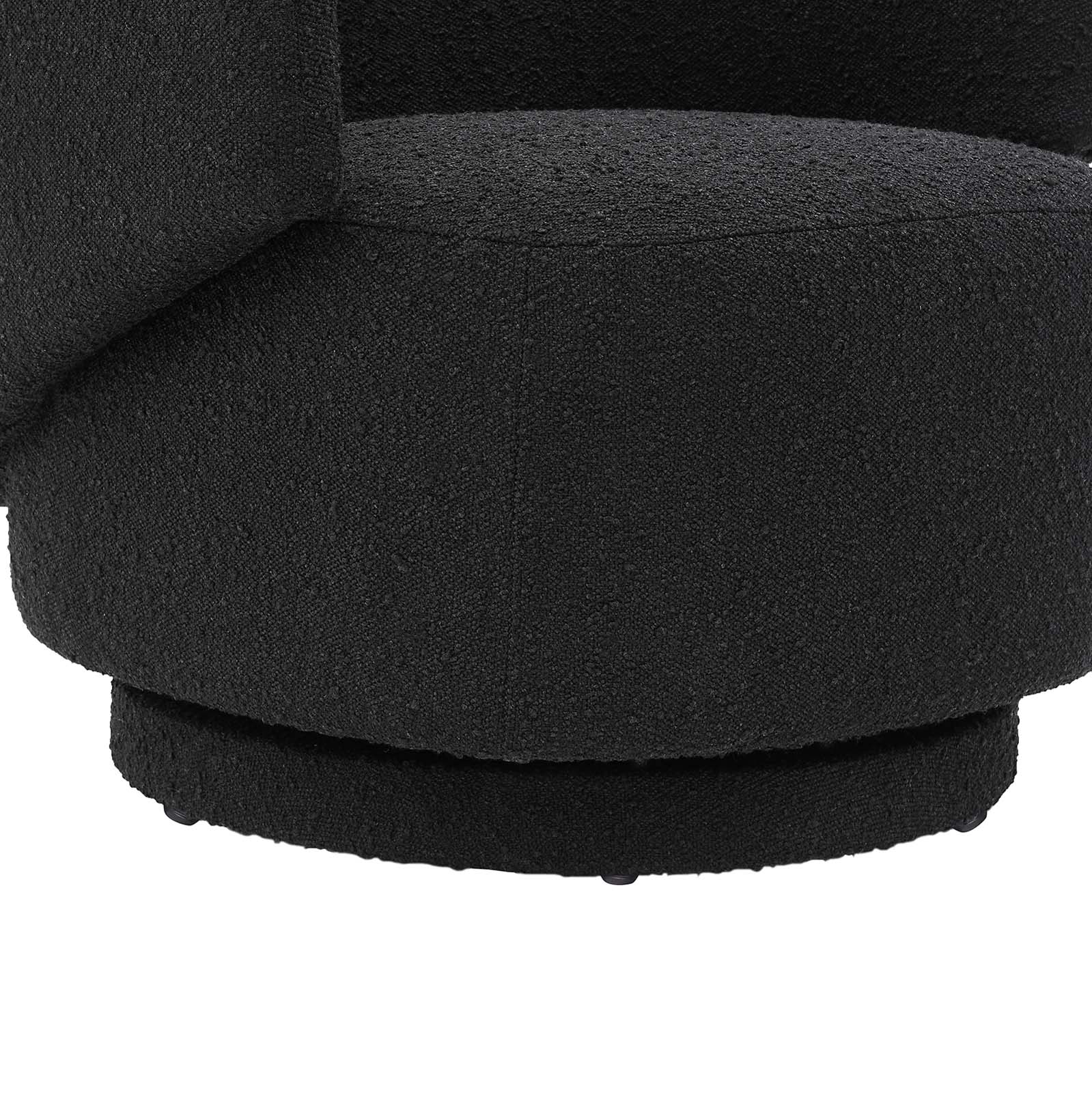 Celestia Boucle Fabric Fabric and Wood Swivel Chair By Modway - EEI-6357 | Lounge Chairs - 5
