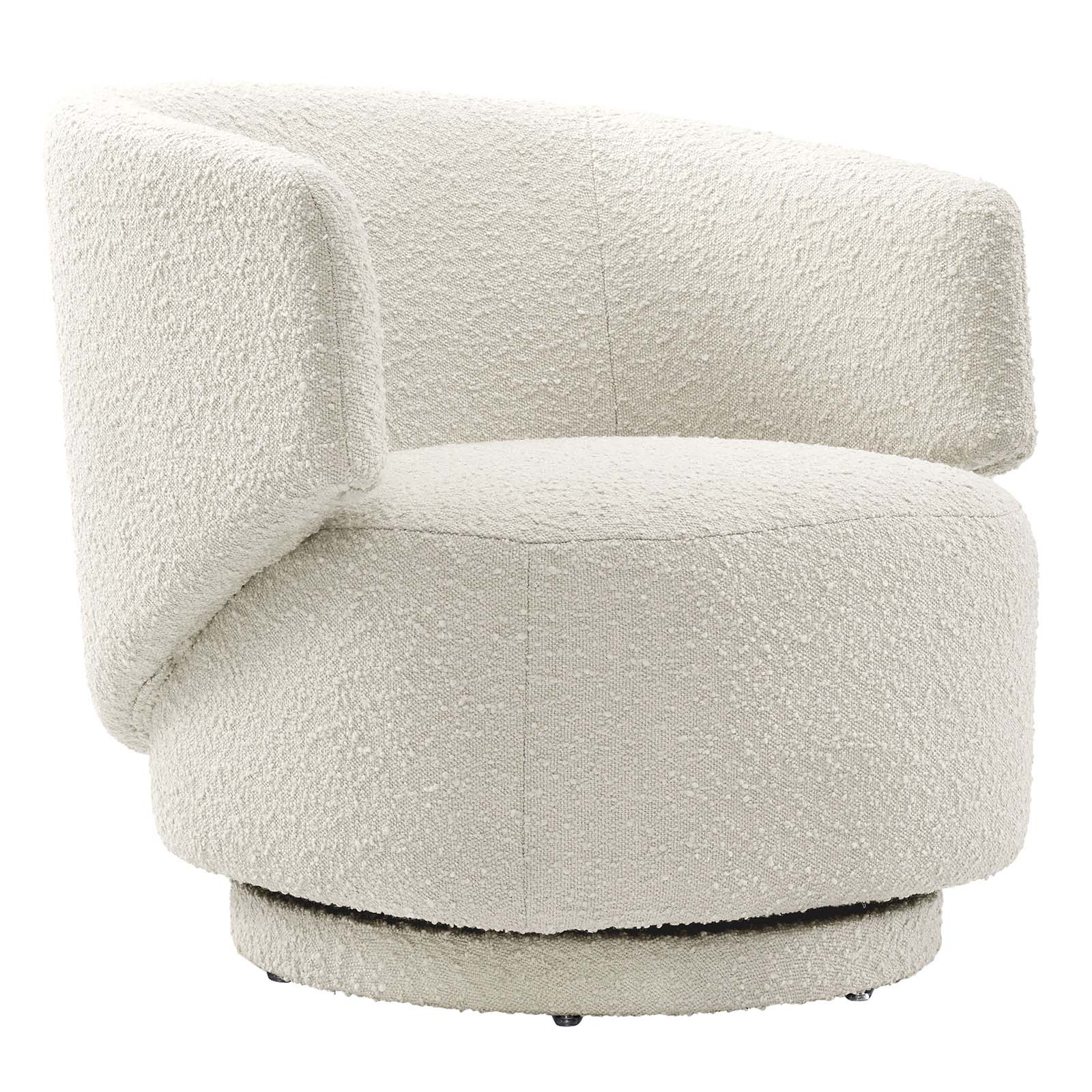 Celestia Boucle Fabric Fabric and Wood Swivel Chair By Modway - EEI-6357 | Lounge Chairs - 9