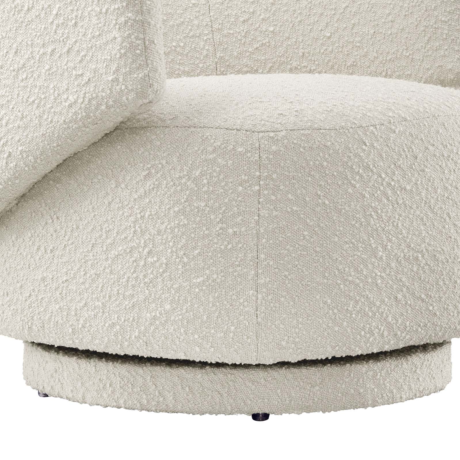 Celestia Boucle Fabric Fabric and Wood Swivel Chair By Modway - EEI-6357 | Lounge Chairs - 13