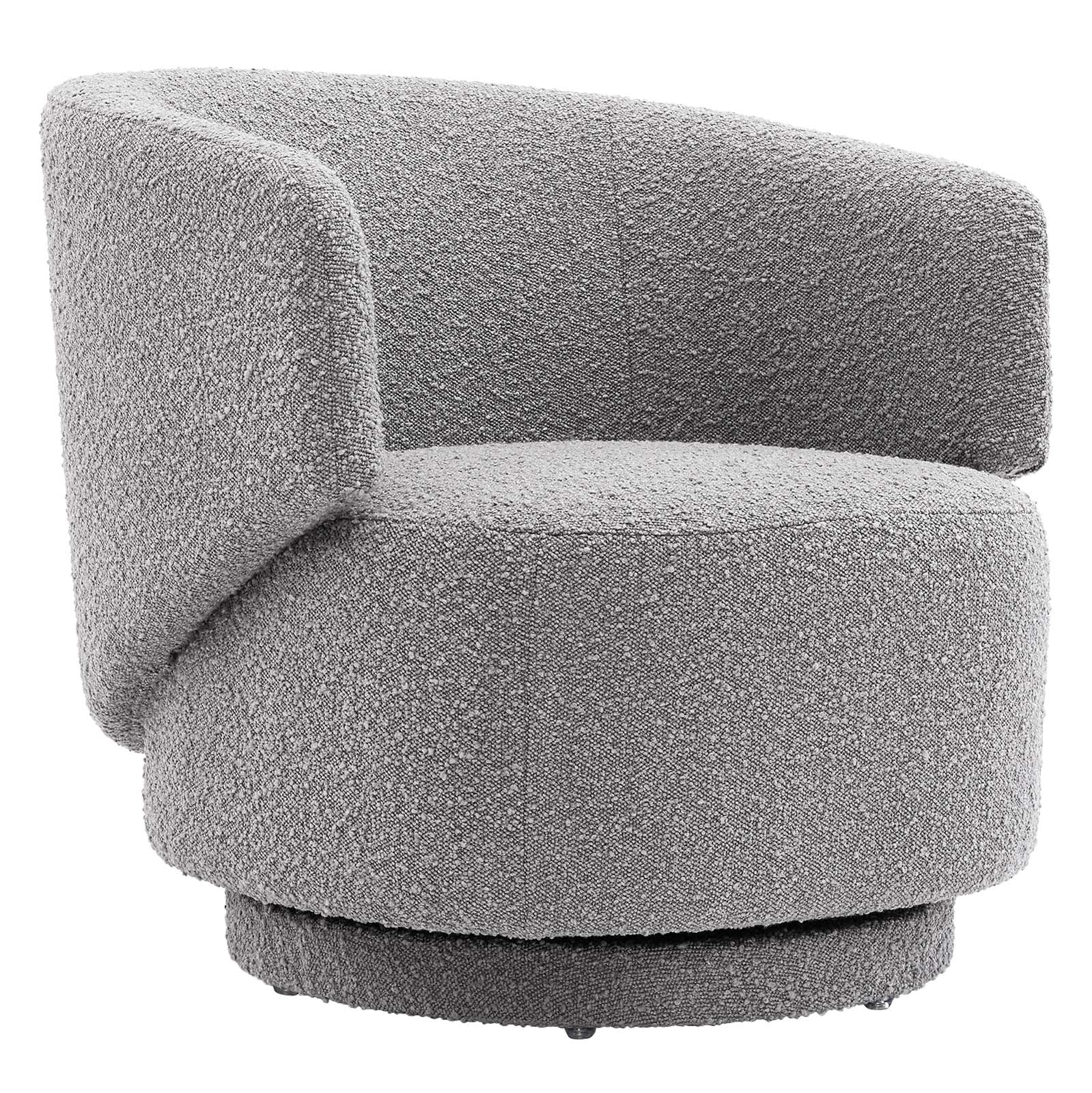 Celestia Boucle Fabric Fabric and Wood Swivel Chair By Modway - EEI-6357 | Lounge Chairs - 17