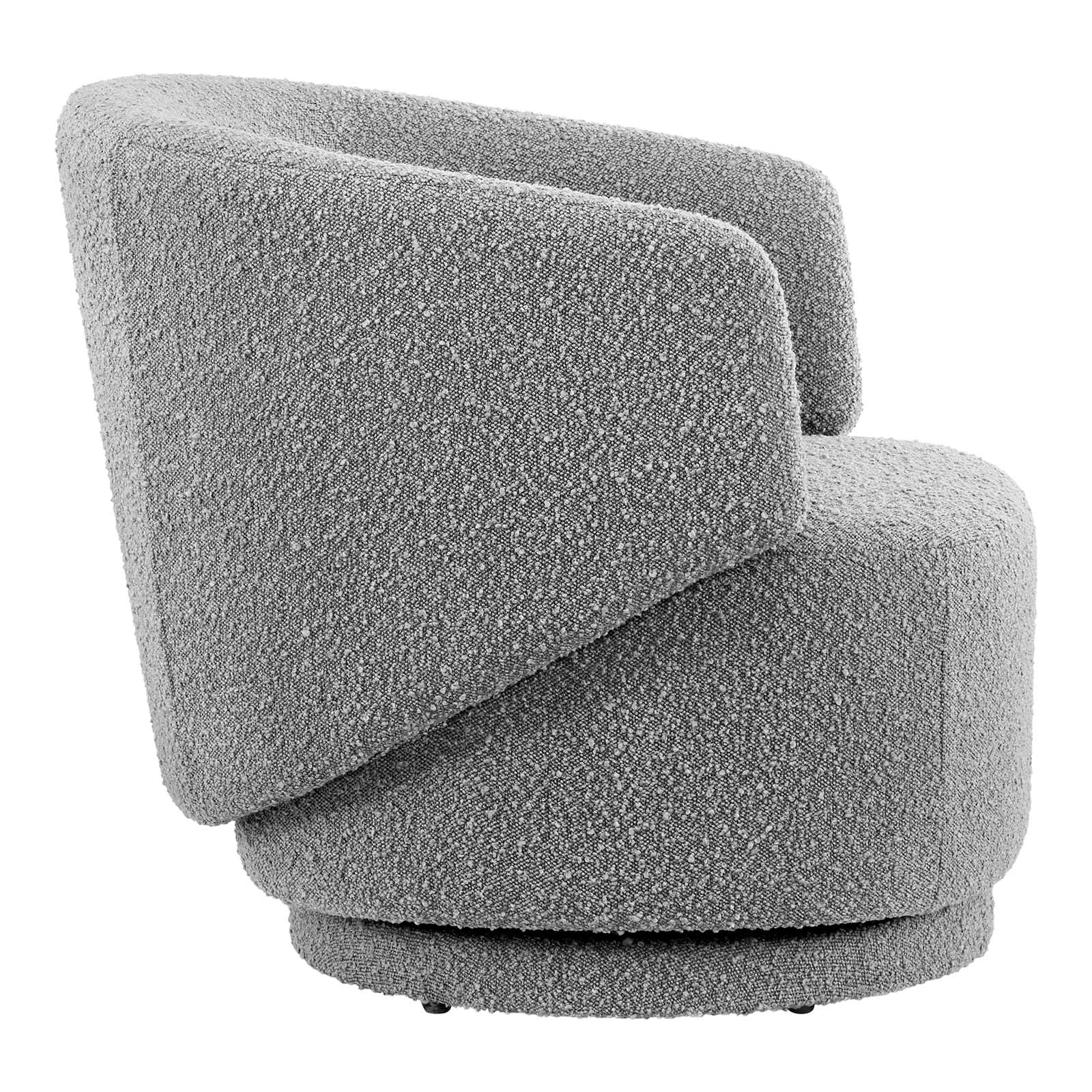 Celestia Boucle Fabric Fabric and Wood Swivel Chair By Modway - EEI-6357 | Lounge Chairs - 18