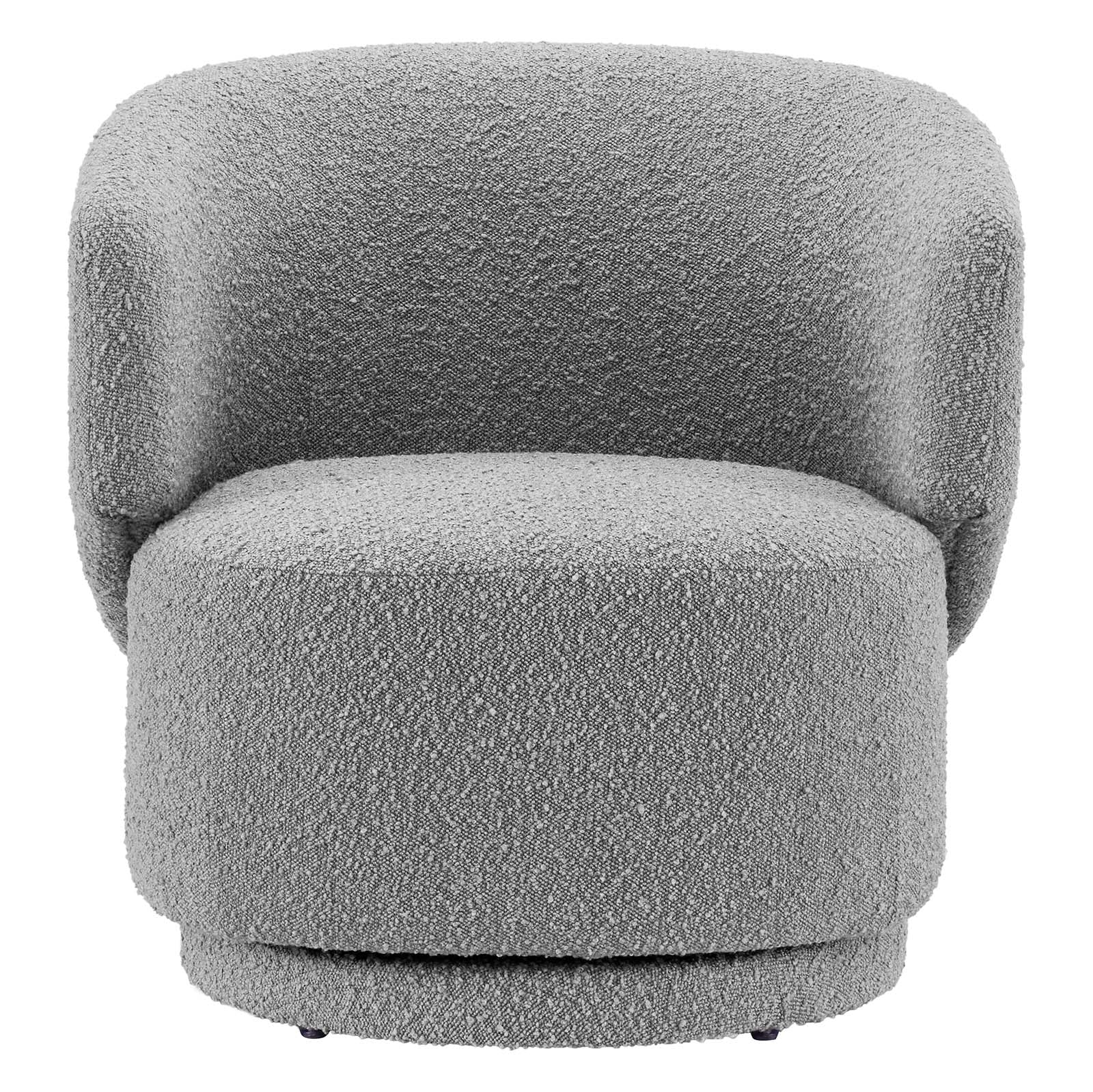 Celestia Boucle Fabric Fabric and Wood Swivel Chair By Modway - EEI-6357 | Lounge Chairs - 20