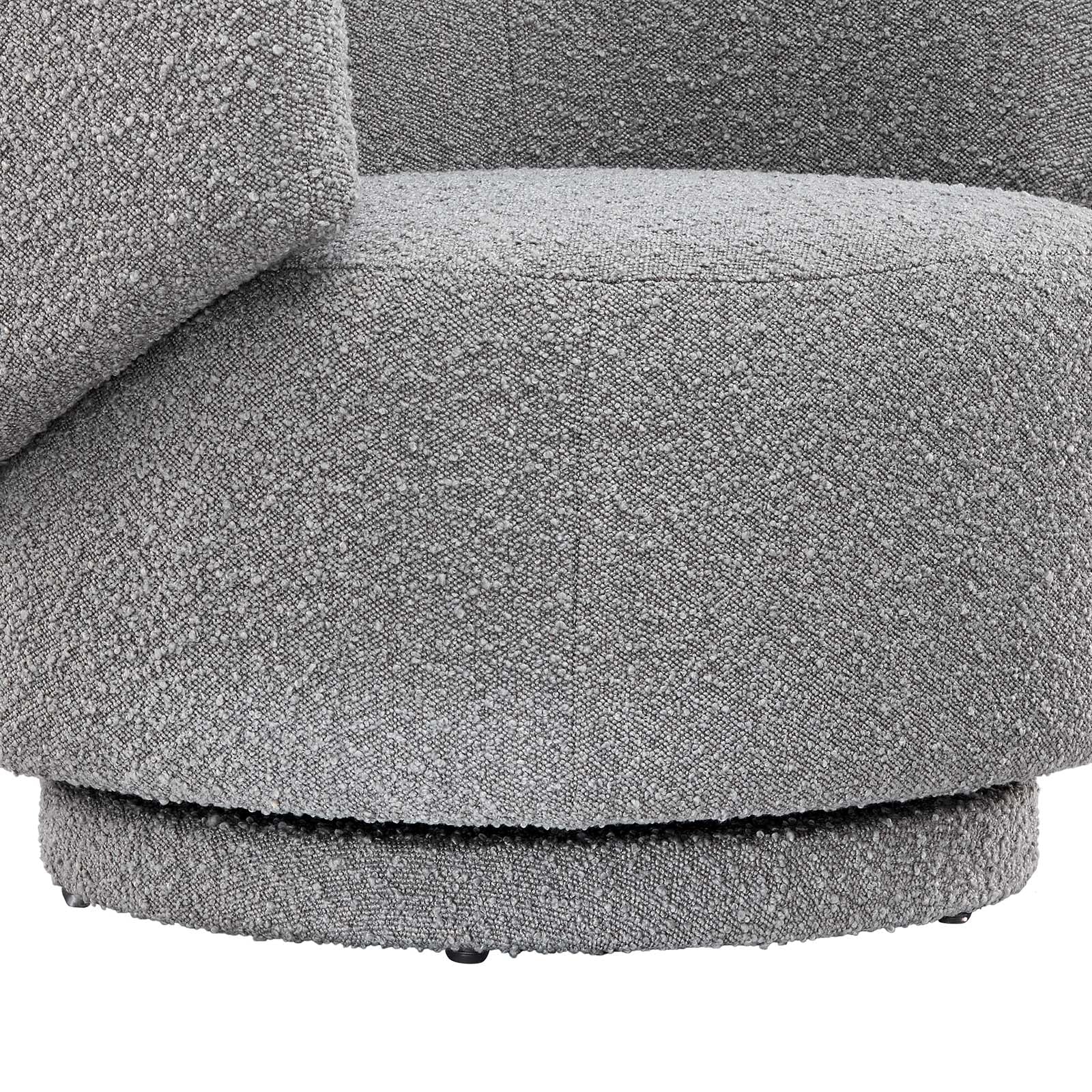 Celestia Boucle Fabric Fabric and Wood Swivel Chair By Modway - EEI-6357 | Lounge Chairs - 21