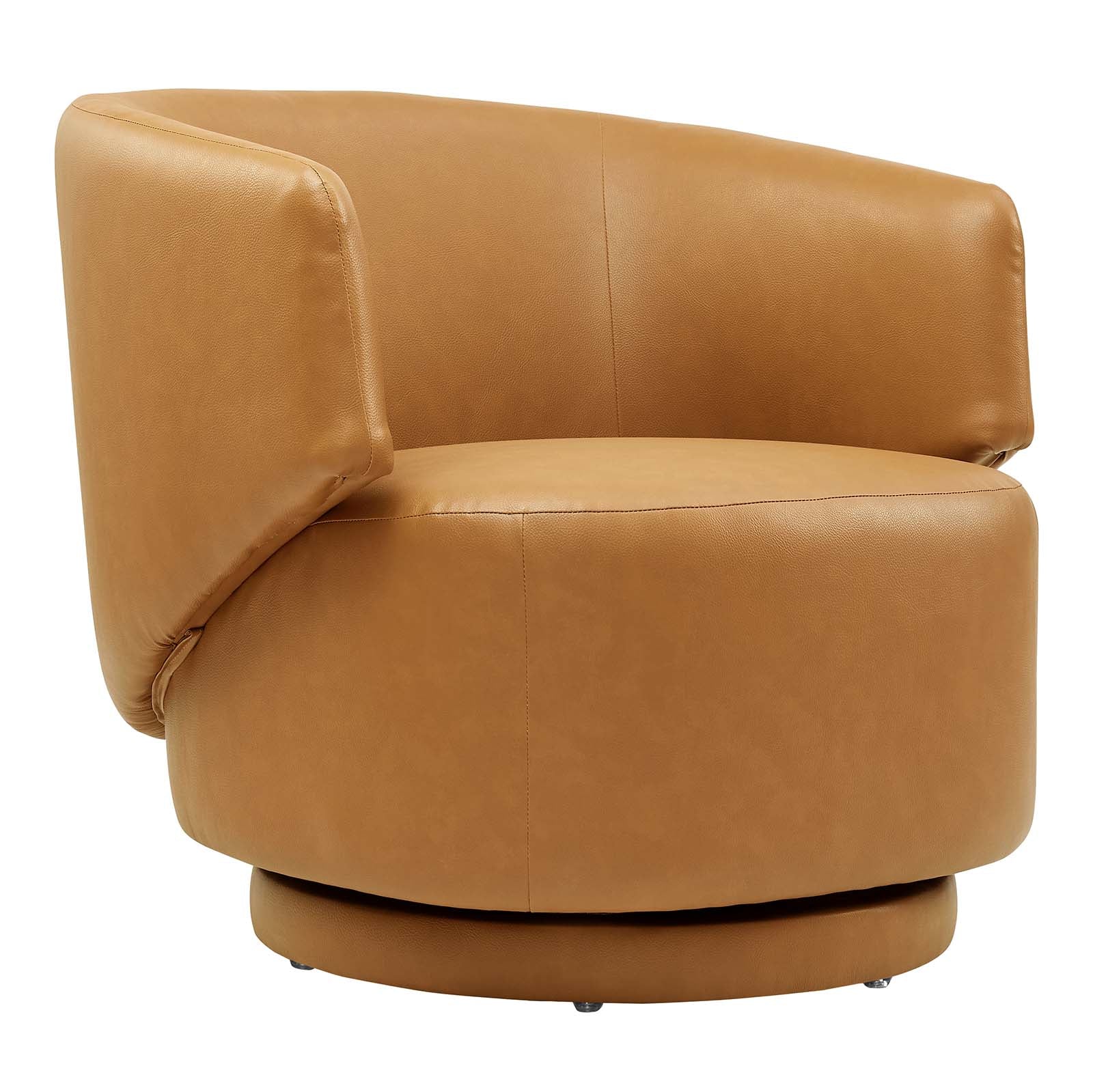 Celestia Vegan Leather Fabric and Wood Swivel Chair By Modway - EEI-6358 | Lounge Chairs - 2