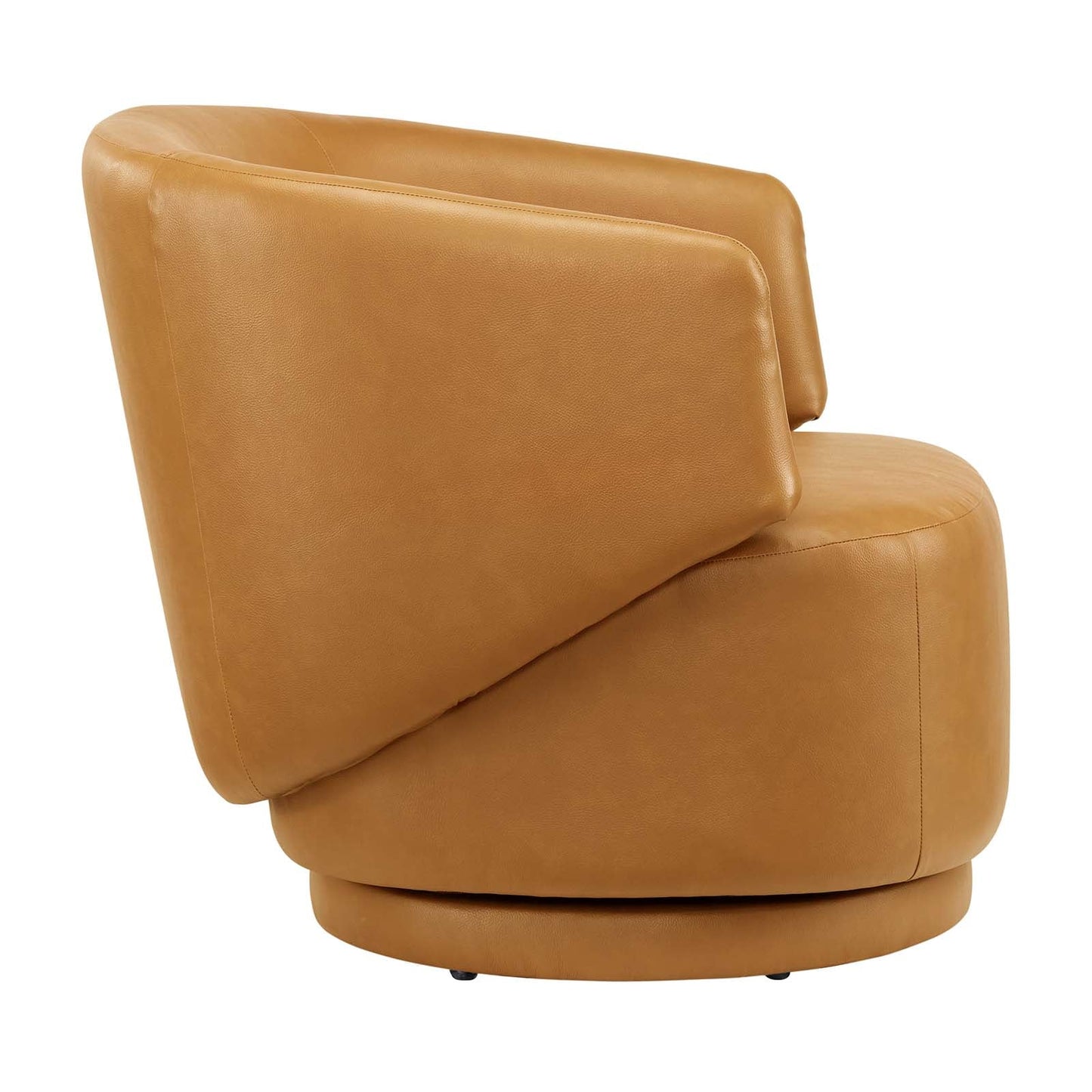 Celestia Vegan Leather Fabric and Wood Swivel Chair By Modway - EEI-6358 | Lounge Chairs - 3
