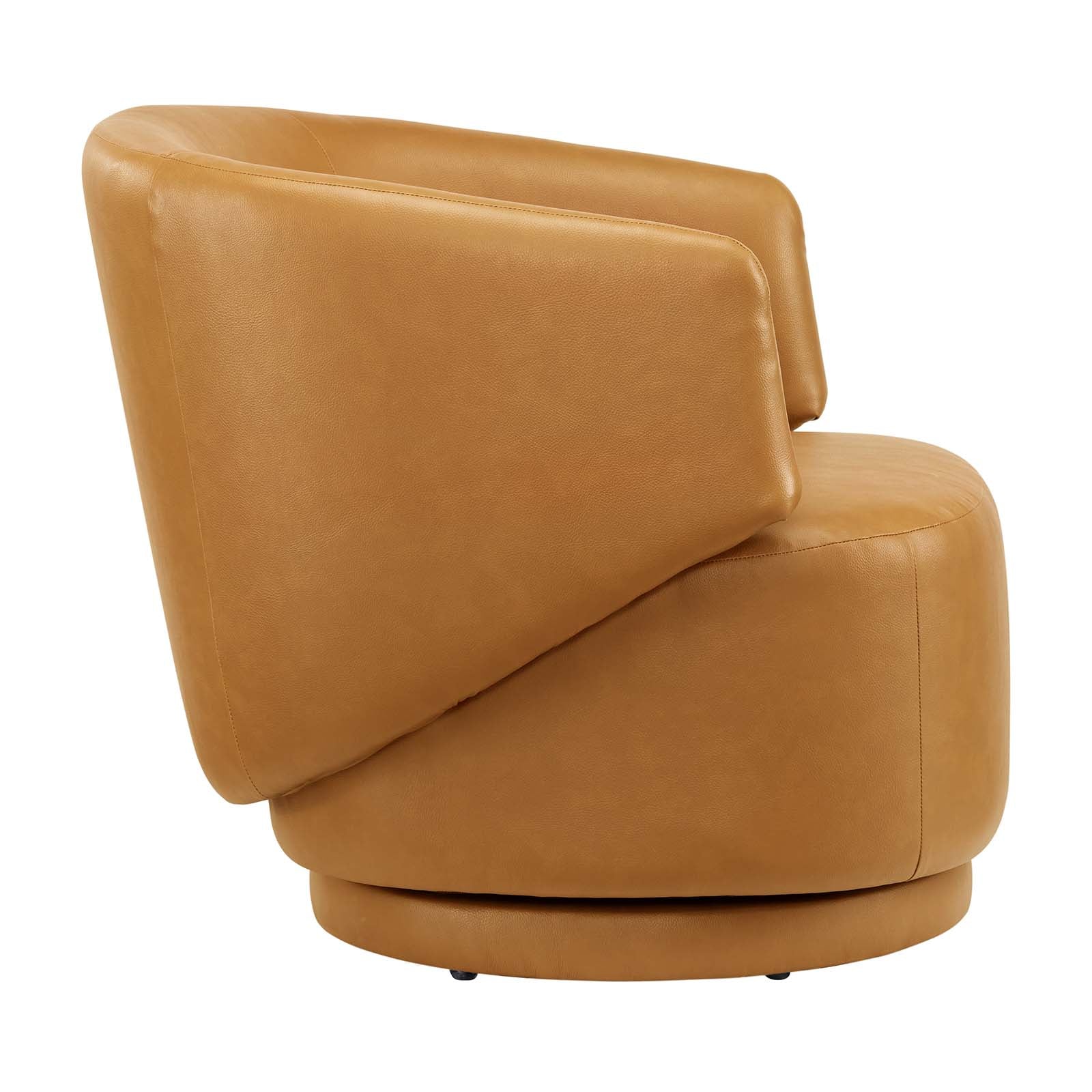 Celestia Vegan Leather Fabric and Wood Swivel Chair By Modway - EEI-6358 | Lounge Chairs - 3