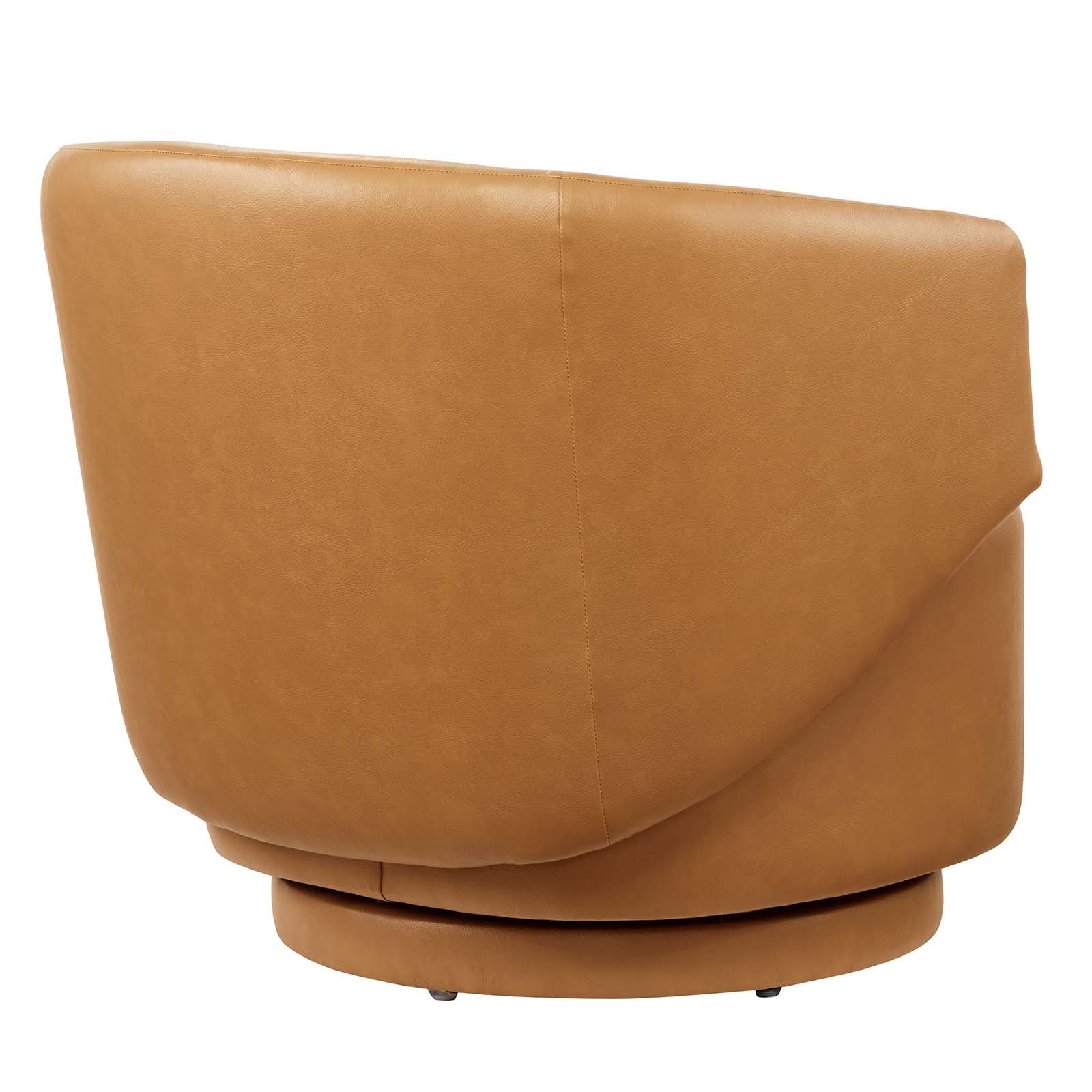 Celestia Vegan Leather Fabric and Wood Swivel Chair By Modway - EEI-6358 | Lounge Chairs - 4