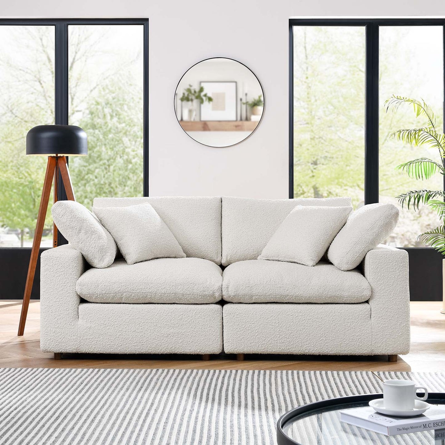 Commix Down Filled Overstuffed Boucle Fabric Loveseat By Modway - EEI-6361 | Loveseats - 10