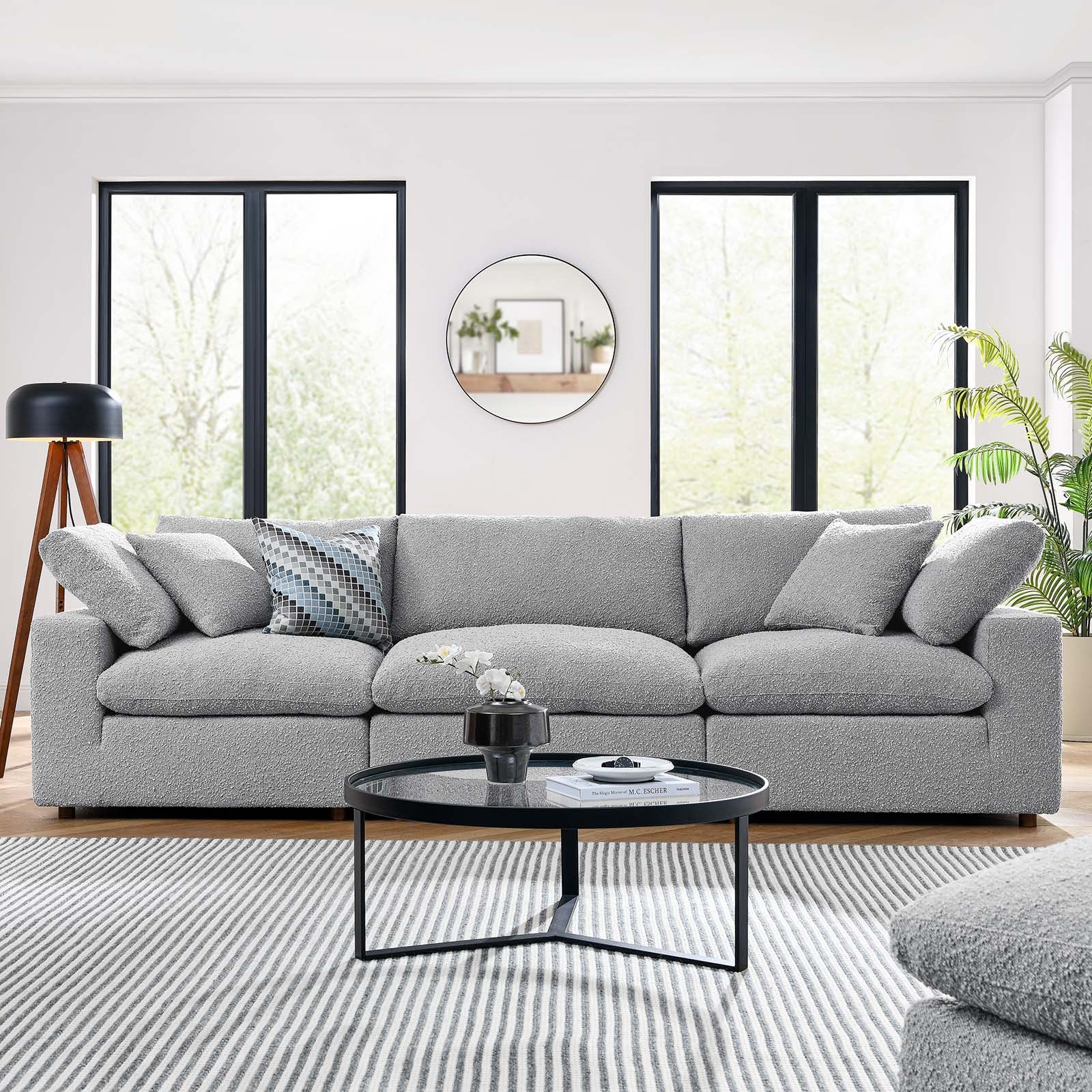 Commix Down Filled Overstuffed Boucle Fabric 3-Seater Sofa By Modway - EEI-6362 | Sofas - 15