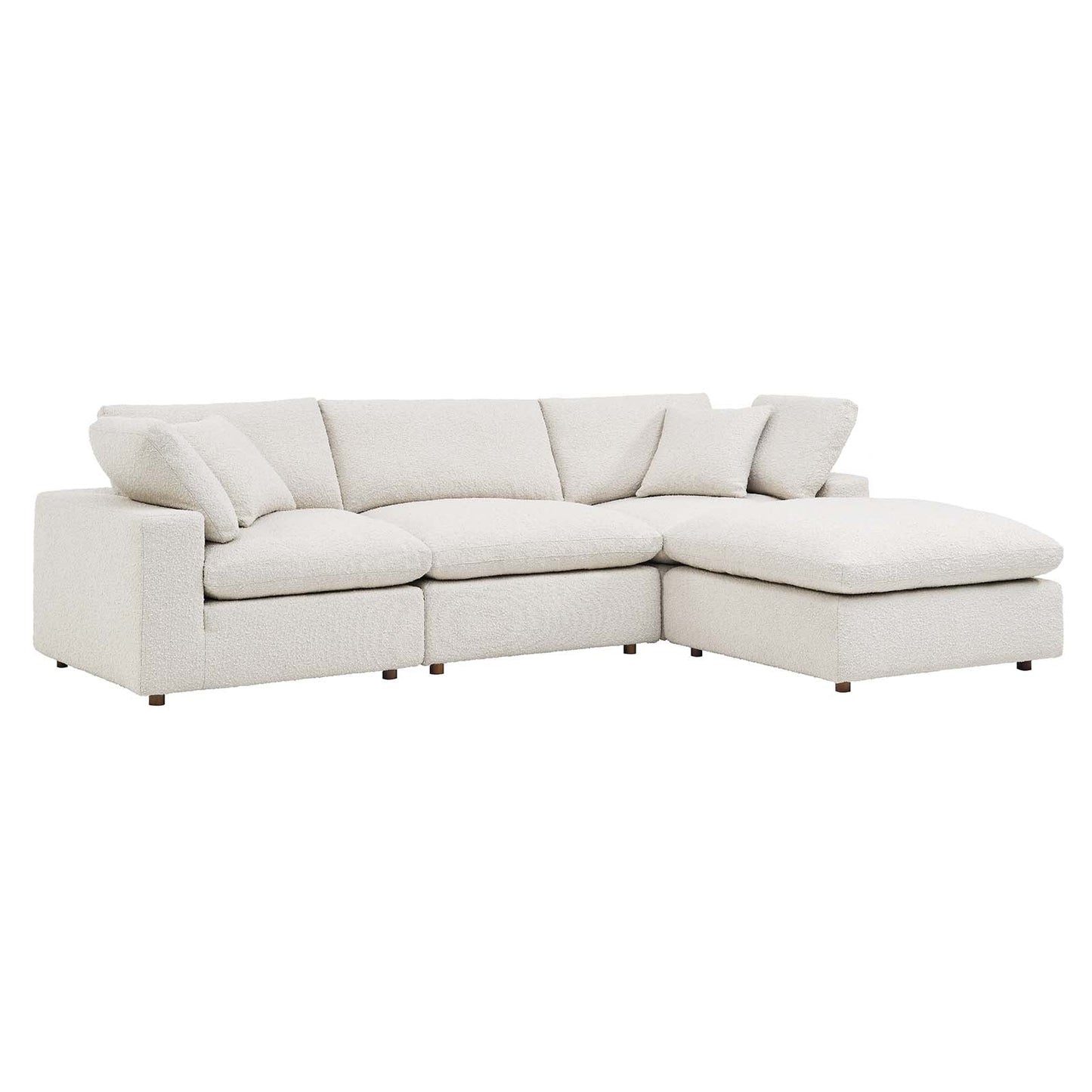 Commix Down Filled Overstuffed Boucle Fabric 4-Piece Sectional Sofa By Modway - EEI-6363 | Sectional - 6