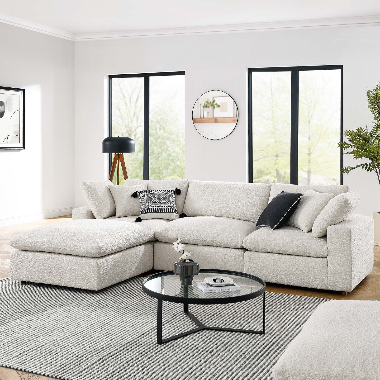 Commix Down Filled Overstuffed Boucle Fabric 4-Piece Sectional Sofa By Modway - EEI-6363 | Sectional - 10