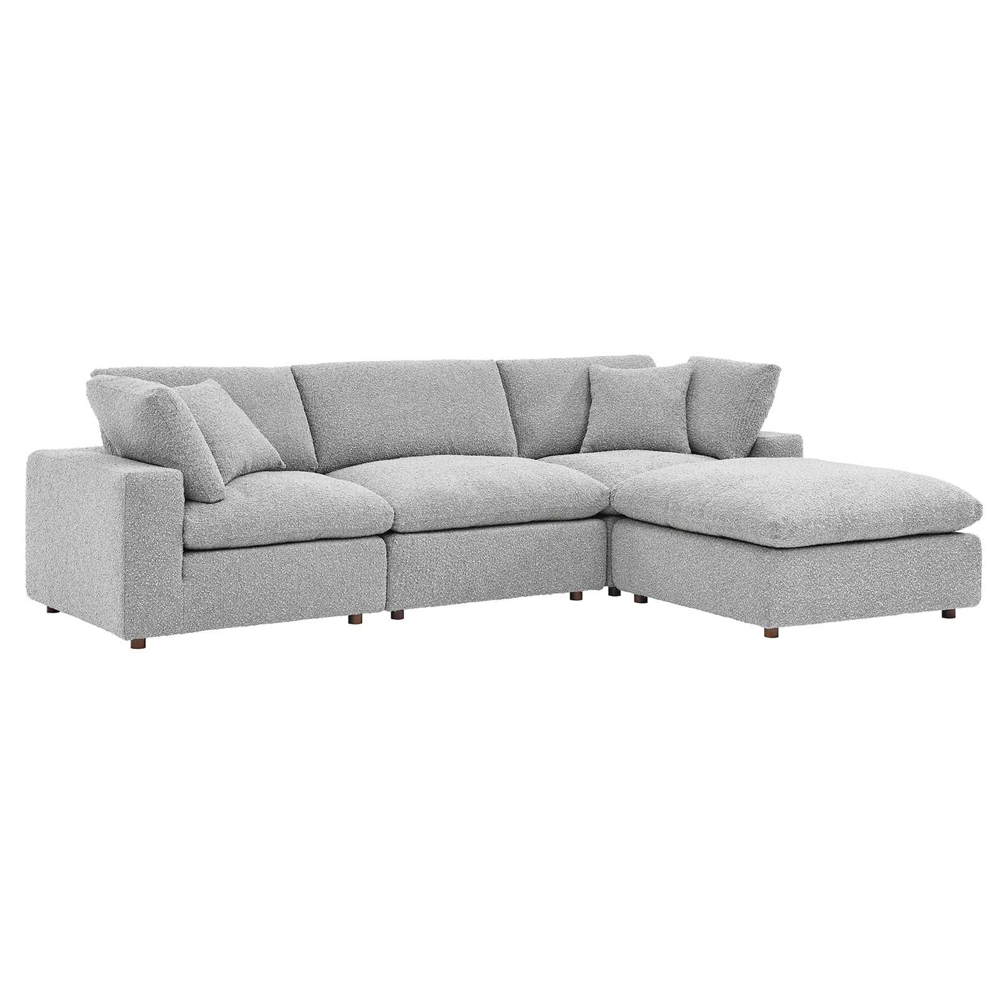 Commix Down Filled Overstuffed Boucle Fabric 4-Piece Sectional Sofa By Modway - EEI-6363 | Sectional - 11
