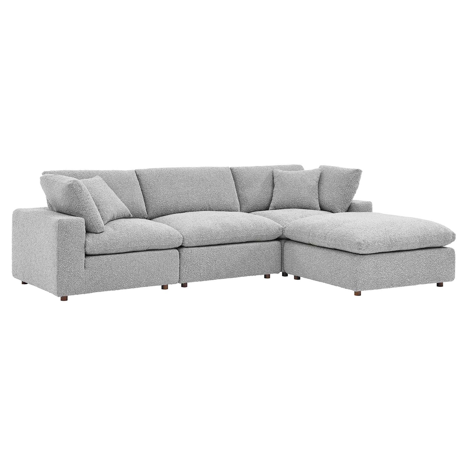 Commix Down Filled Overstuffed Boucle Fabric 4-Piece Sectional Sofa By Modway - EEI-6363 | Sectional - 11