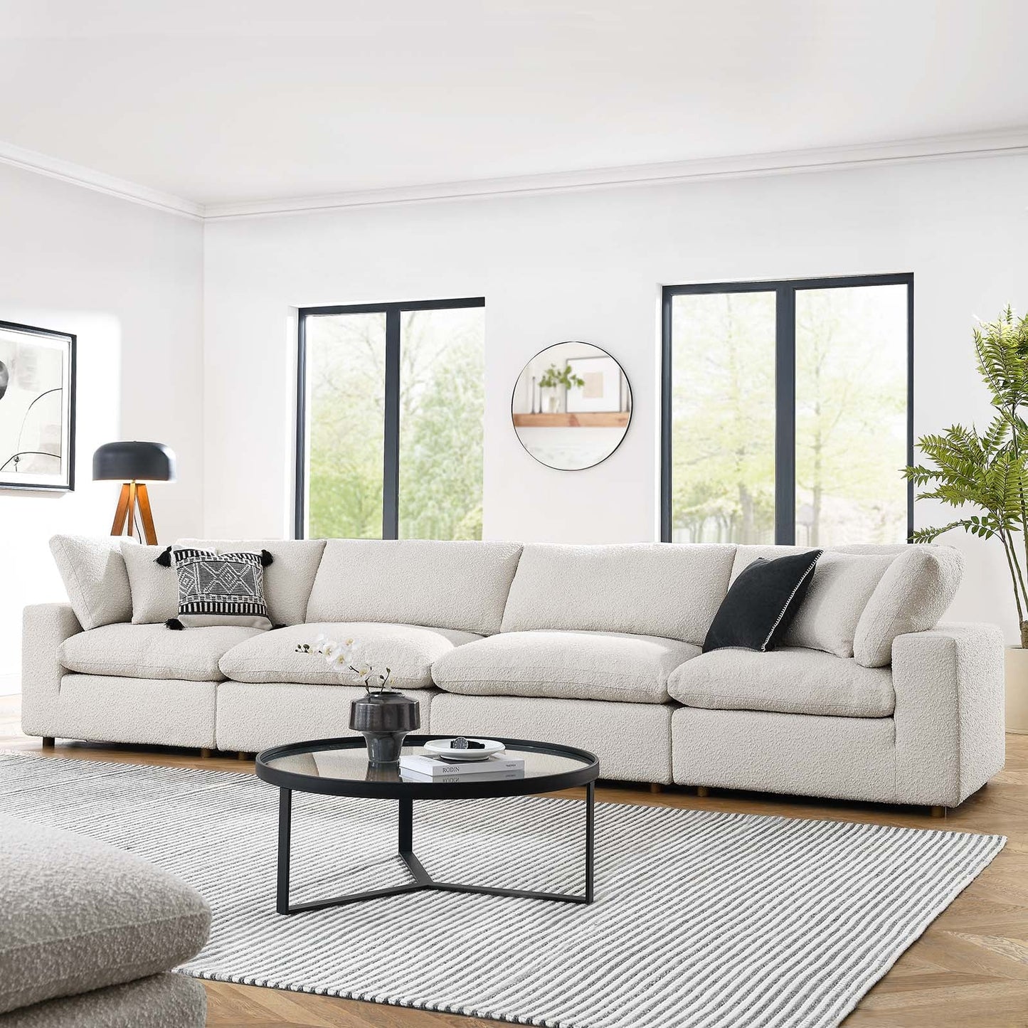 Commix Down Filled Overstuffed Boucle Fabric 4-Seater Sofa By Modway - EEI-6364 | Sofas - 10