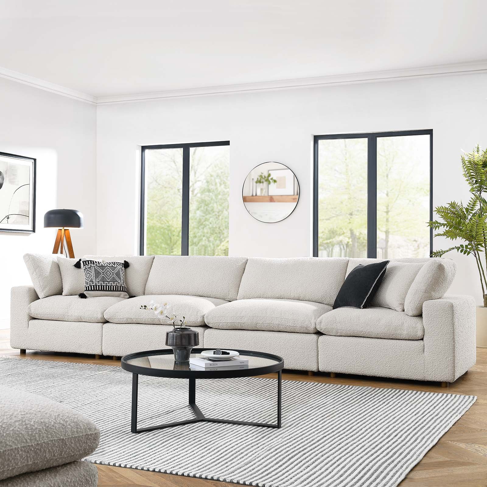 Commix Down Filled Overstuffed Boucle Fabric 4-Seater Sofa By Modway - EEI-6364 | Sofas - 10