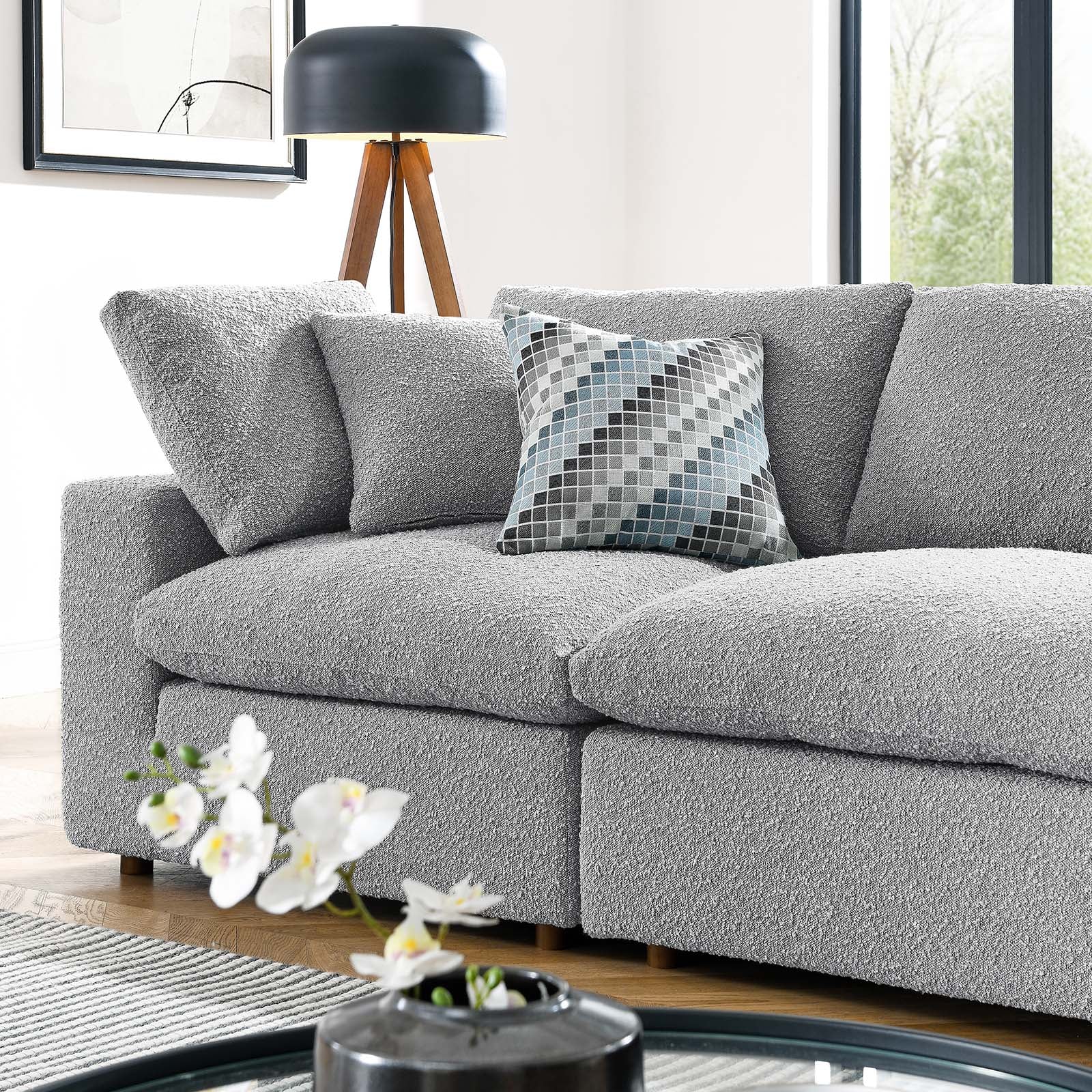 Commix Down Filled Overstuffed Boucle Fabric 4-Seater Sofa By Modway - EEI-6364 | Sofas - 14