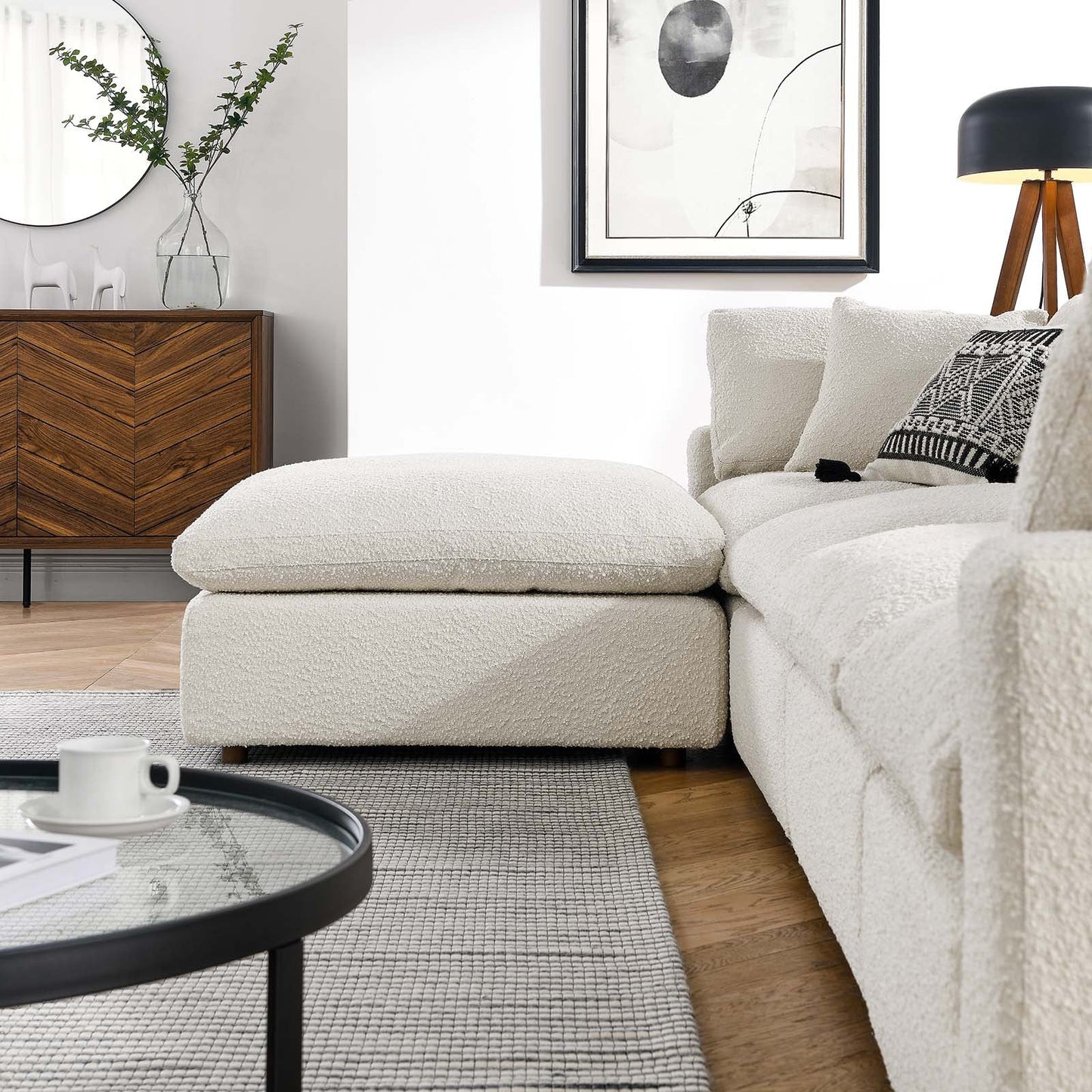 Commix Down Filled Overstuffed Boucle Fabric 5-Piece Sectional Sofa By Modway - EEI-6365 | Sectional - 9