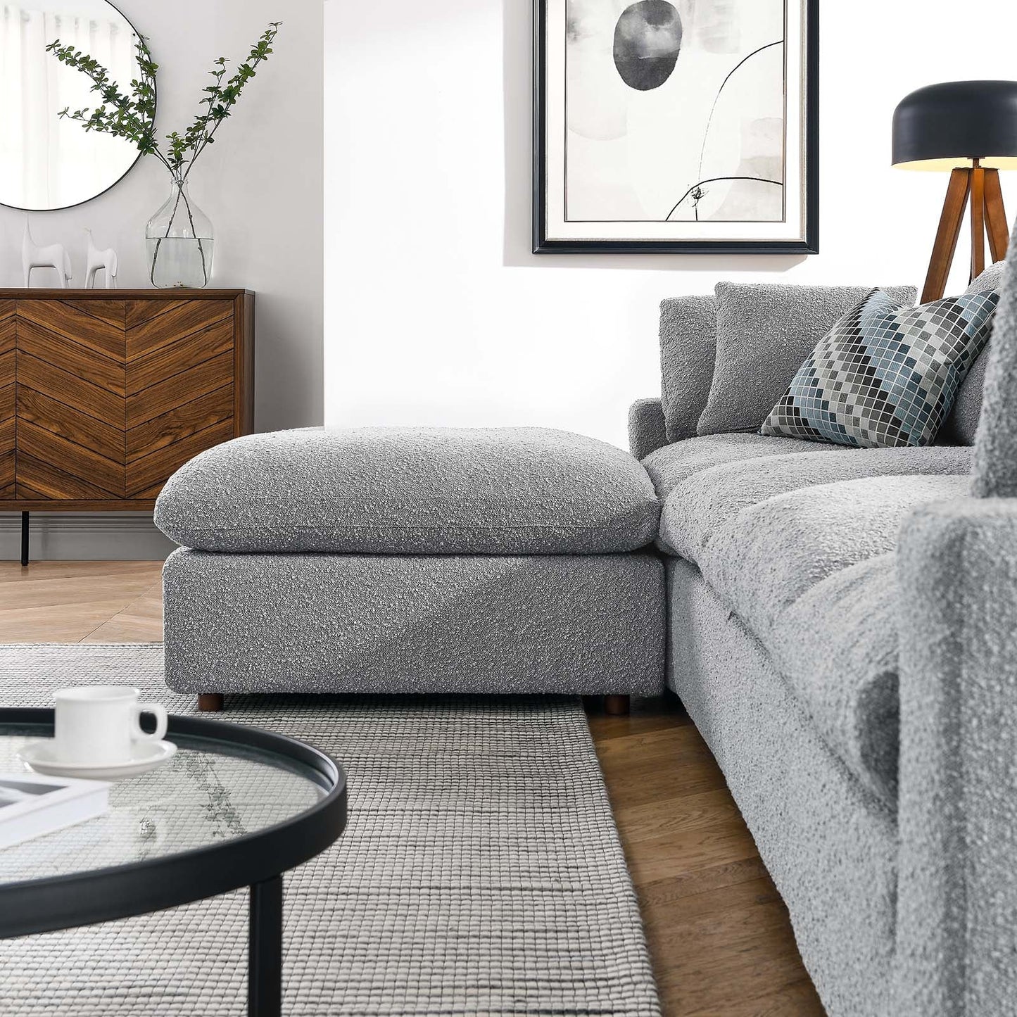 Commix Down Filled Overstuffed Boucle Fabric 5-Piece Sectional Sofa By Modway - EEI-6365 | Sectional - 14