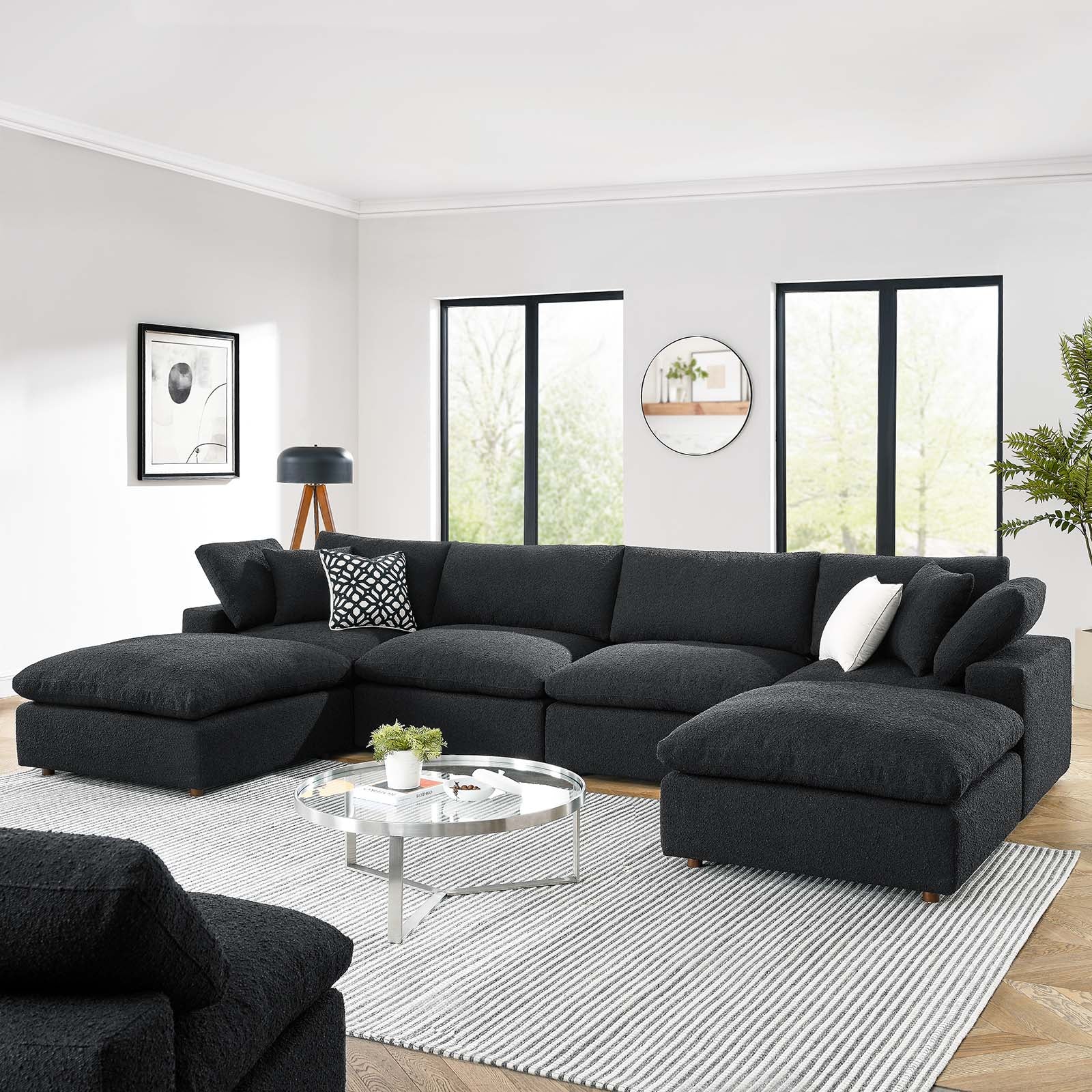 Commix Down Filled Overstuffed Boucle 6-Piece Sectional Sofa By Modway - EEI-6366 | Sectional