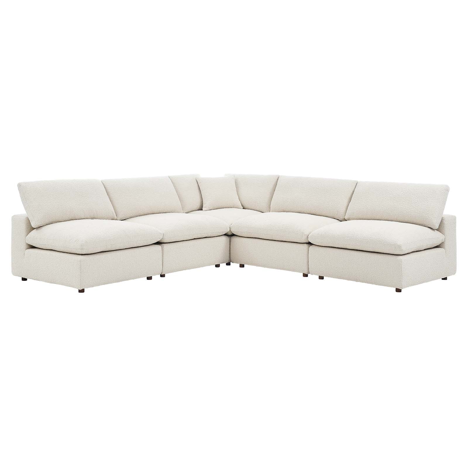 Commix Down Filled Overstuffed Boucle Fabric 5-Piece Sectional Sofa By Modway - EEI-6367 | Sectional - 6