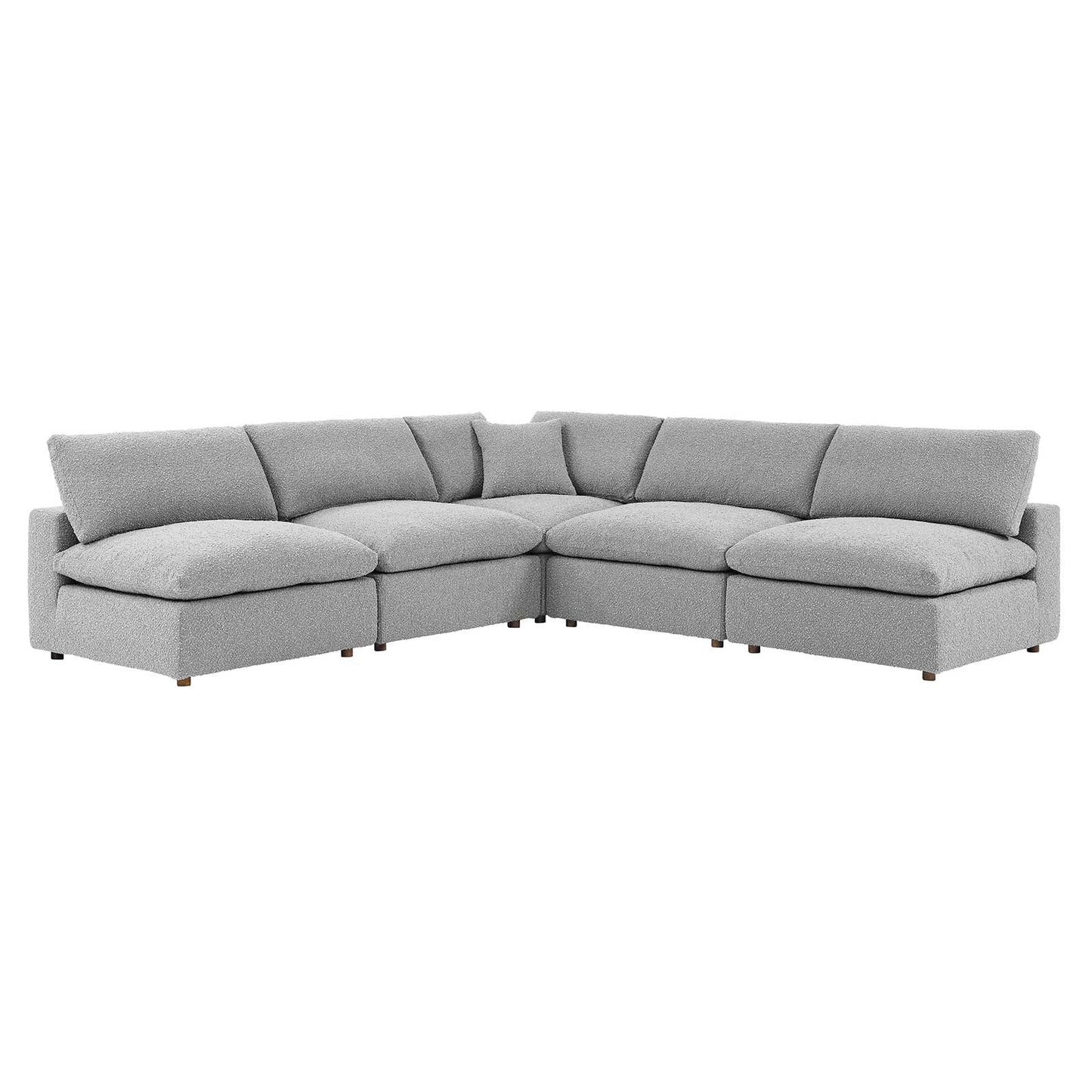 Commix Down Filled Overstuffed Boucle Fabric 5-Piece Sectional Sofa By Modway - EEI-6367 | Sectional - 11