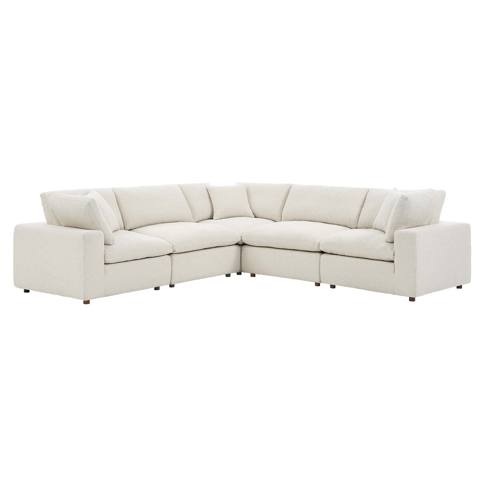 Commix Down Filled Overstuffed Boucle 5-Piece Sectional Sofa By Modway - EEI-6368 | Sectional - 6