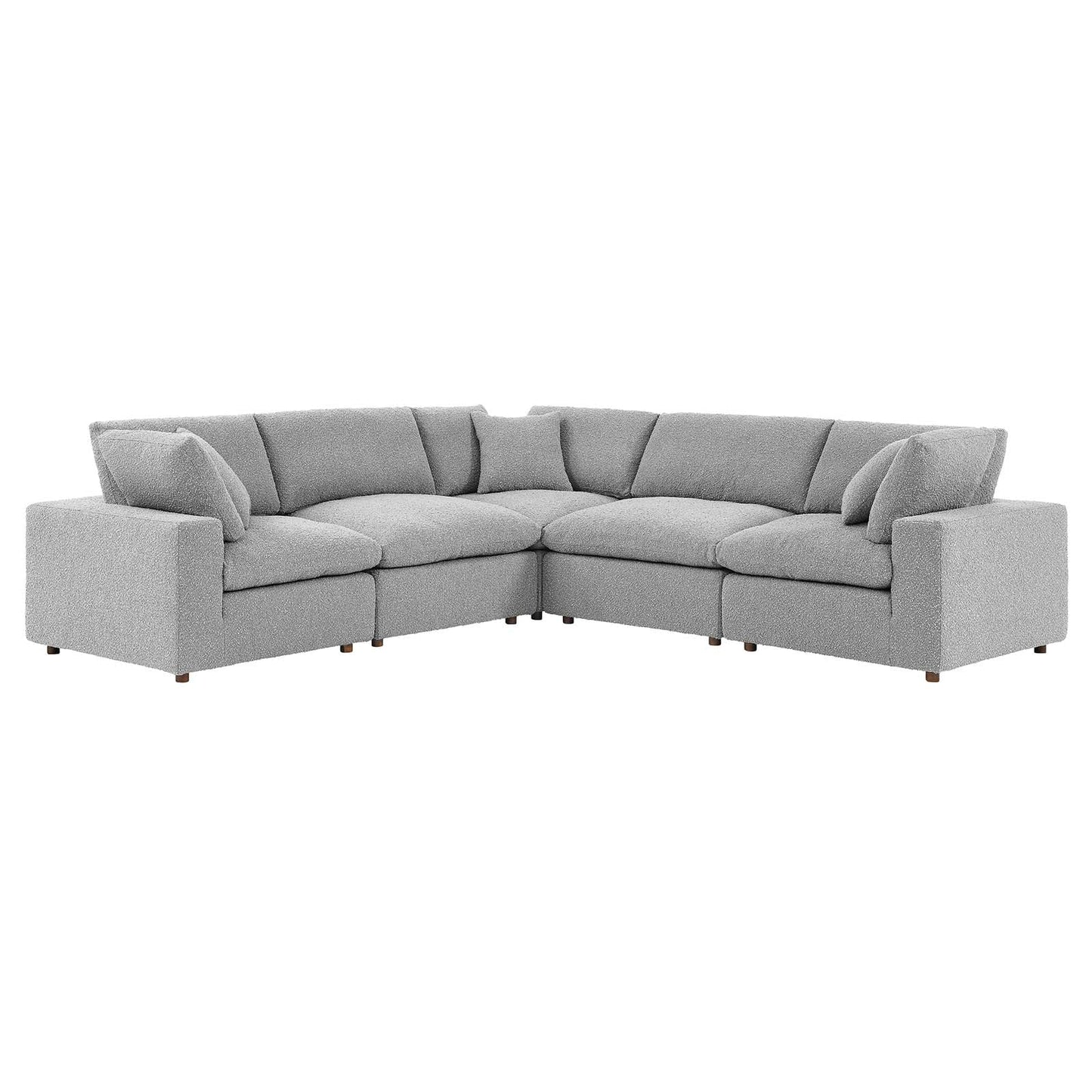 Commix Down Filled Overstuffed Boucle 5-Piece Sectional Sofa By Modway - EEI-6368 | Sectional - 11