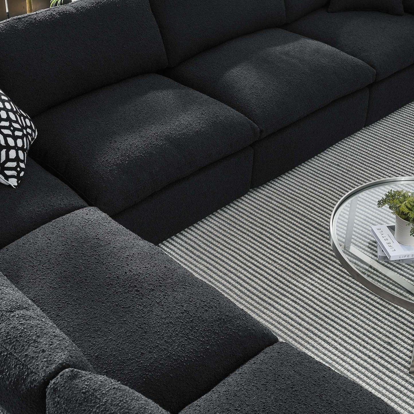 Commix Down Filled Overstuffed Boucle Fabric 6-Piece Sectional Sofa By Modway - EEI-6369 | Sectional - 5