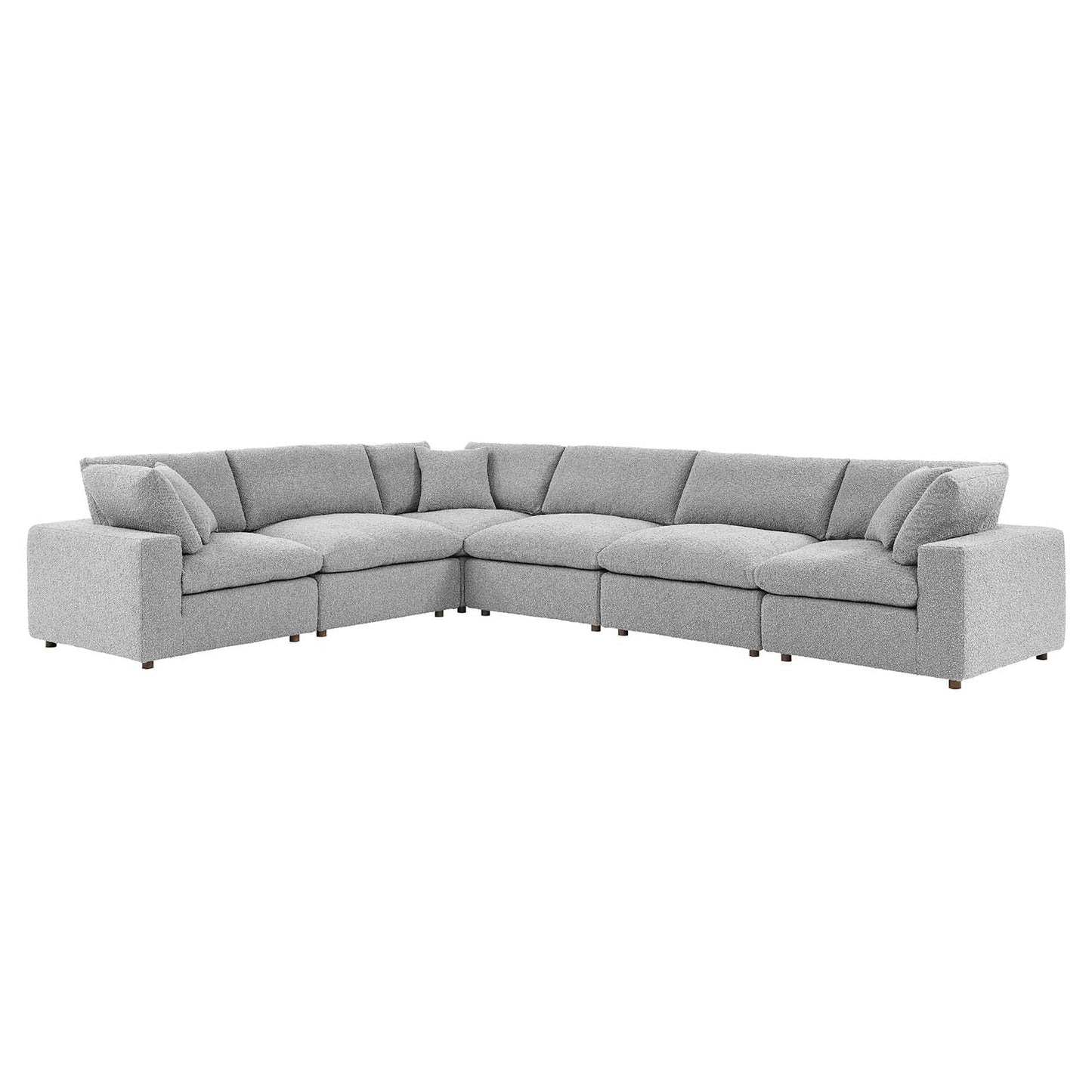 Commix Down Filled Overstuffed Boucle Fabric 6-Piece Sectional Sofa By Modway - EEI-6369 | Sectional - 11