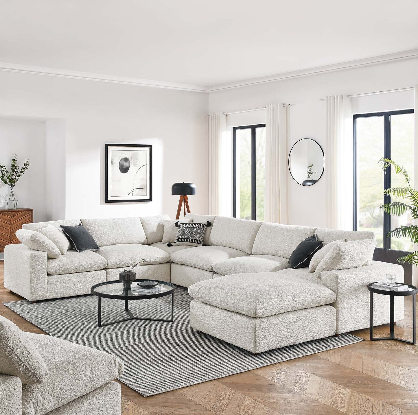 Commix Down Filled Overstuffed Boucle 7-Piece Sectional Sofa By Modway - EEI-6370 | Sectional - 10