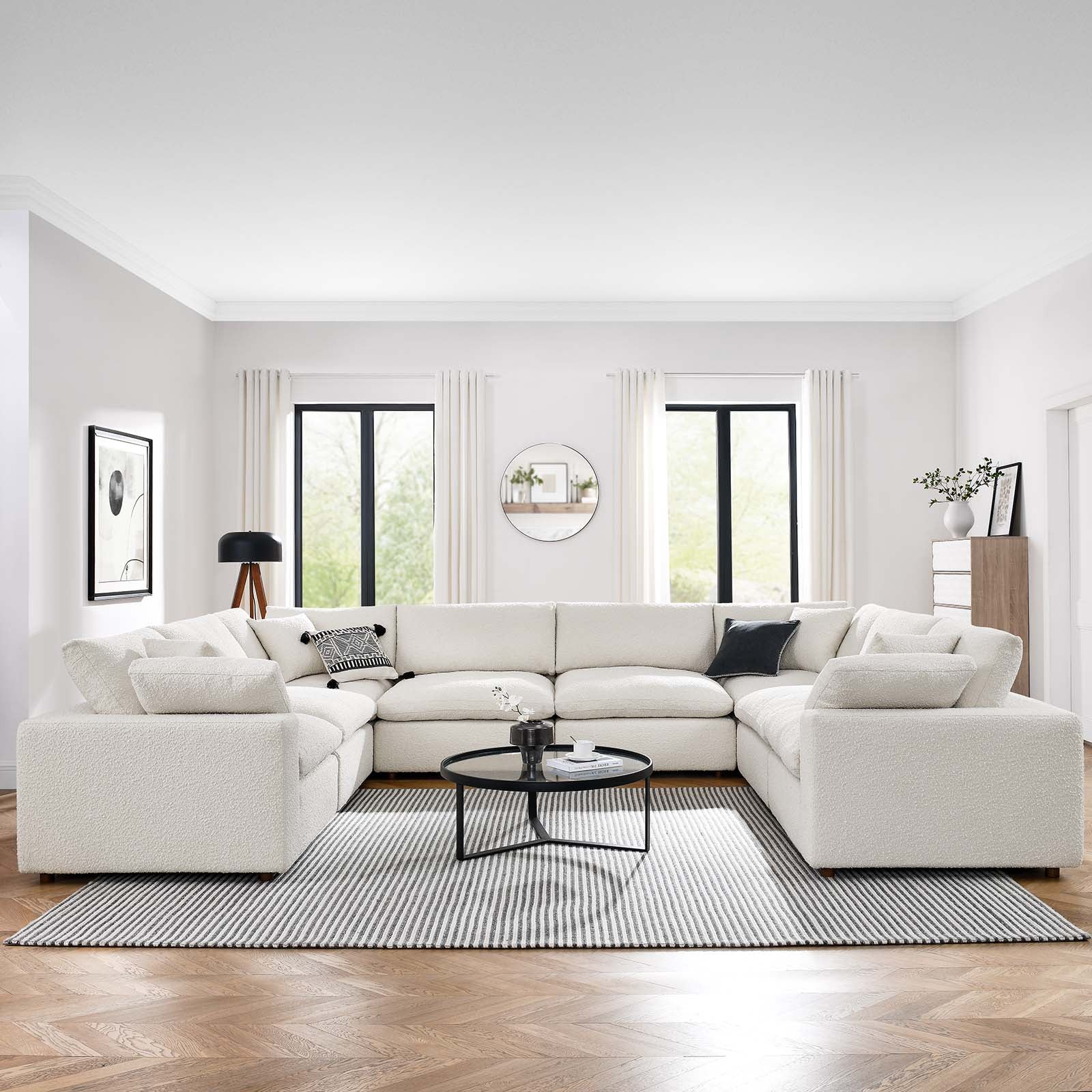 Commix Down Filled Overstuffed Boucle Fabric 8-Piece Sectional Sofa By Modway - EEI-6371 | Sectional - 10