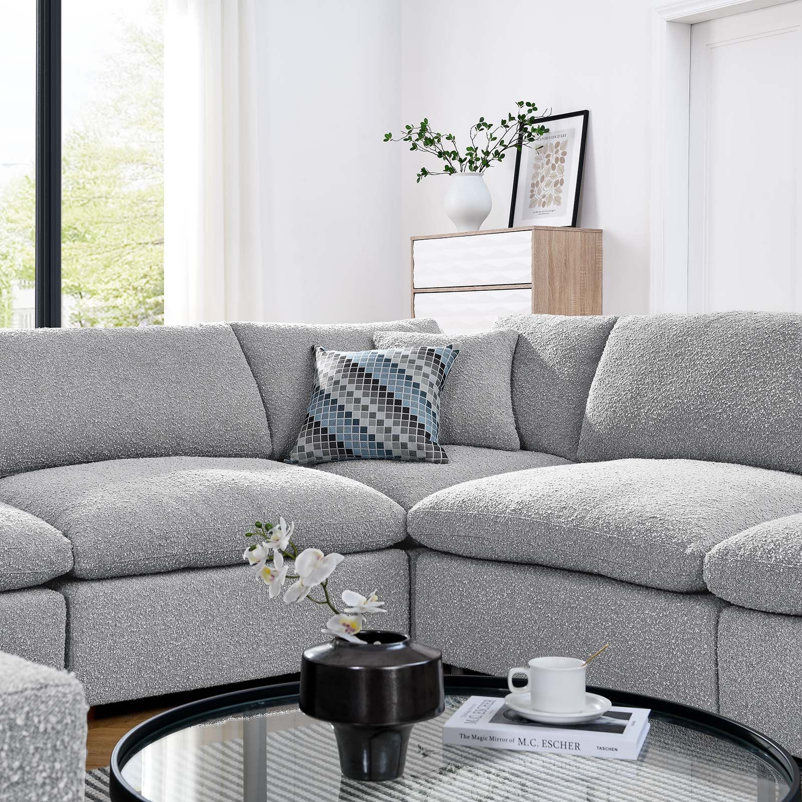 Commix Down Filled Overstuffed Boucle Fabric 8-Piece Sectional Sofa By Modway - EEI-6371 | Sectional - 14