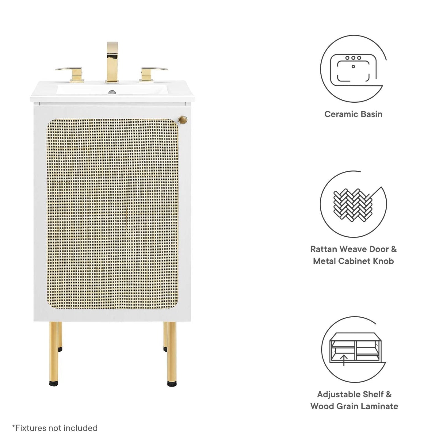 Chaucer 18" Bathroom Vanity By Modway - EEI-6691 | Bathroom Accessories - 42