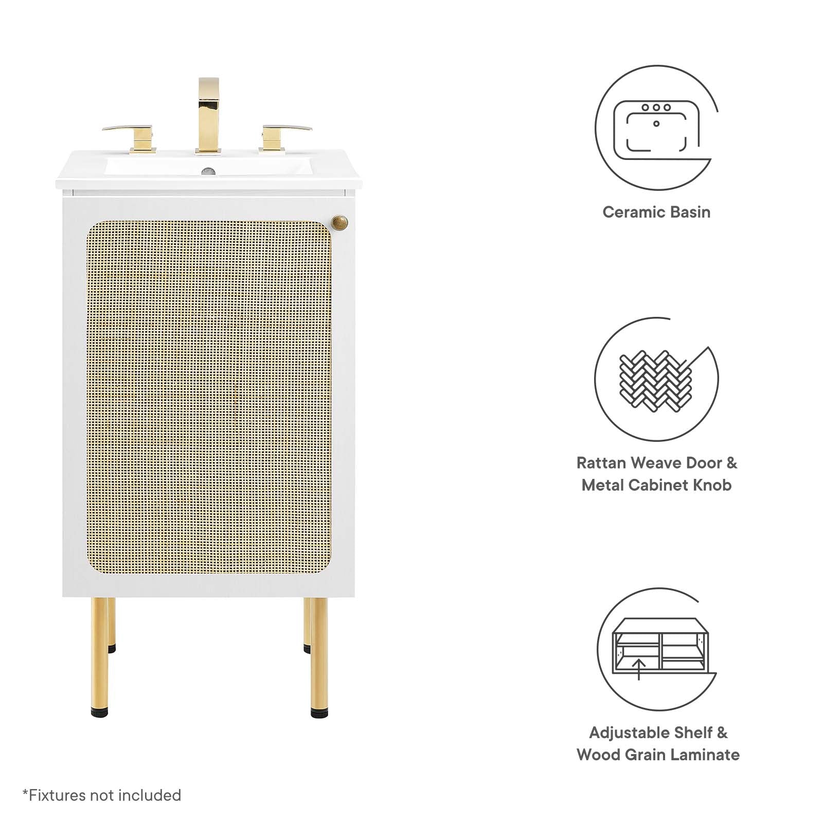 Chaucer 18" Bathroom Vanity By Modway - EEI-6691 | Bathroom Accessories - 42