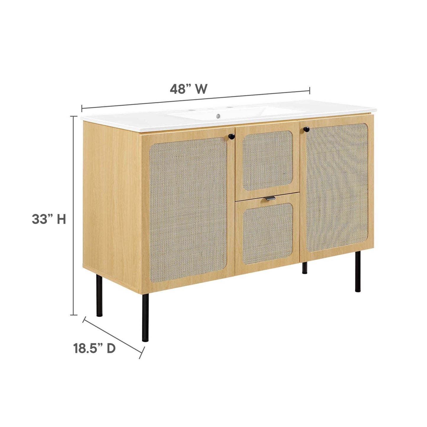 Chaucer 48" Single Sink Bathroom Vanity By Modway - EEI-6699 | Bathroom Accessories - 28