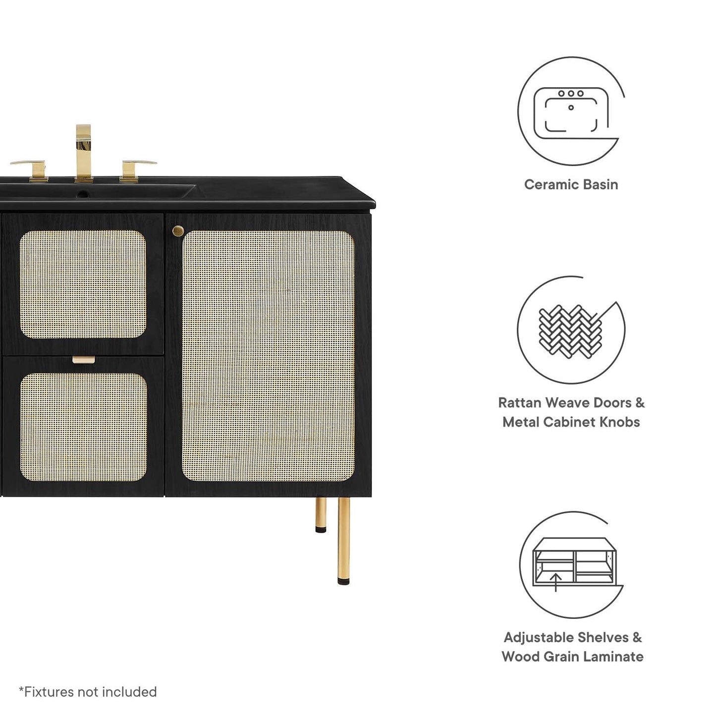 Chaucer 48" Single Sink Bathroom Vanity By Modway - EEI-6700 | Bathroom Accessories - 14