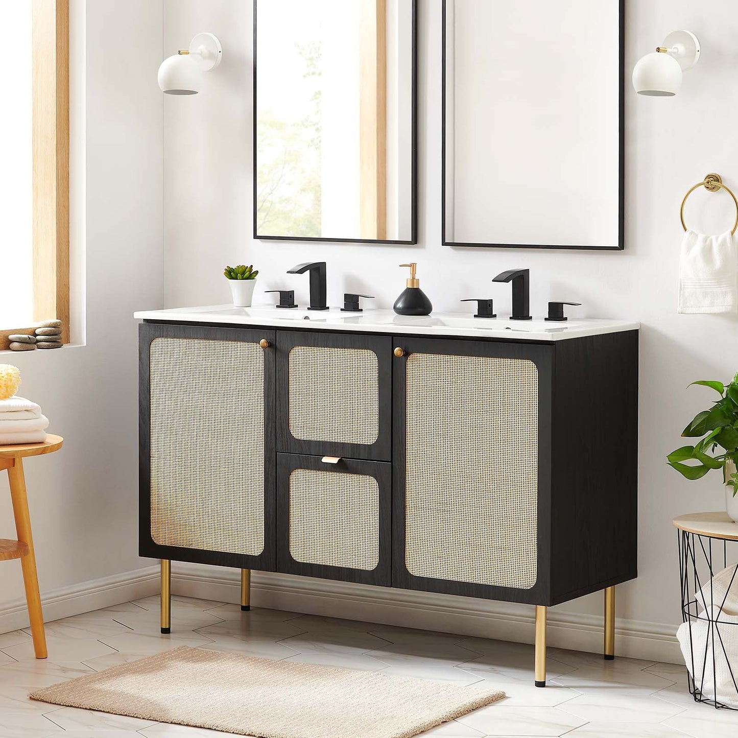 Chaucer 48" Double Sink Bathroom Vanity By Modway - EEI-6701 | Bathroom Accessories