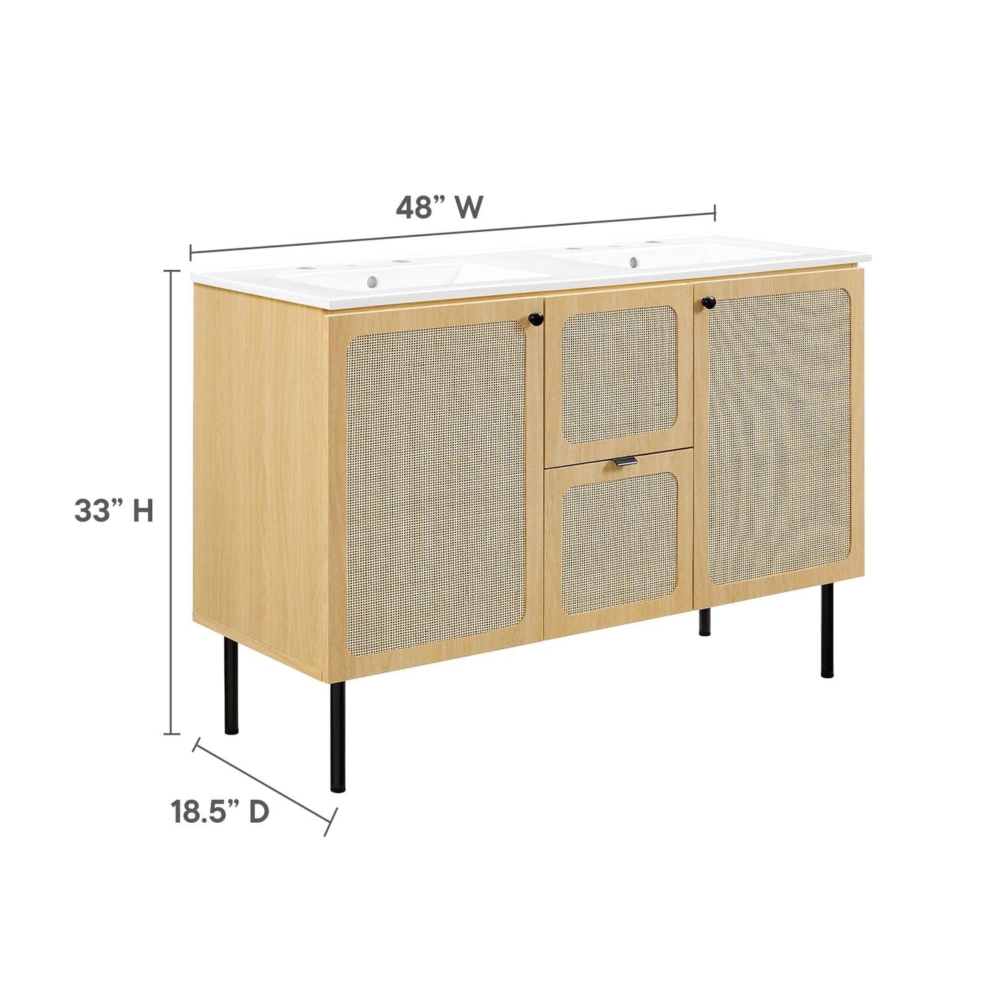 Chaucer 48" Double Sink Bathroom Vanity By Modway - EEI-6701 | Bathroom Accessories - 28
