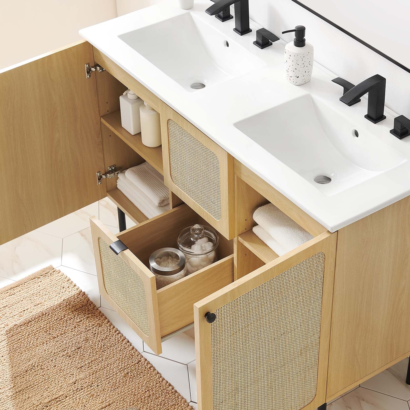 Chaucer 48" Double Sink Bathroom Vanity By Modway - EEI-6701 | Bathroom Accessories - 30