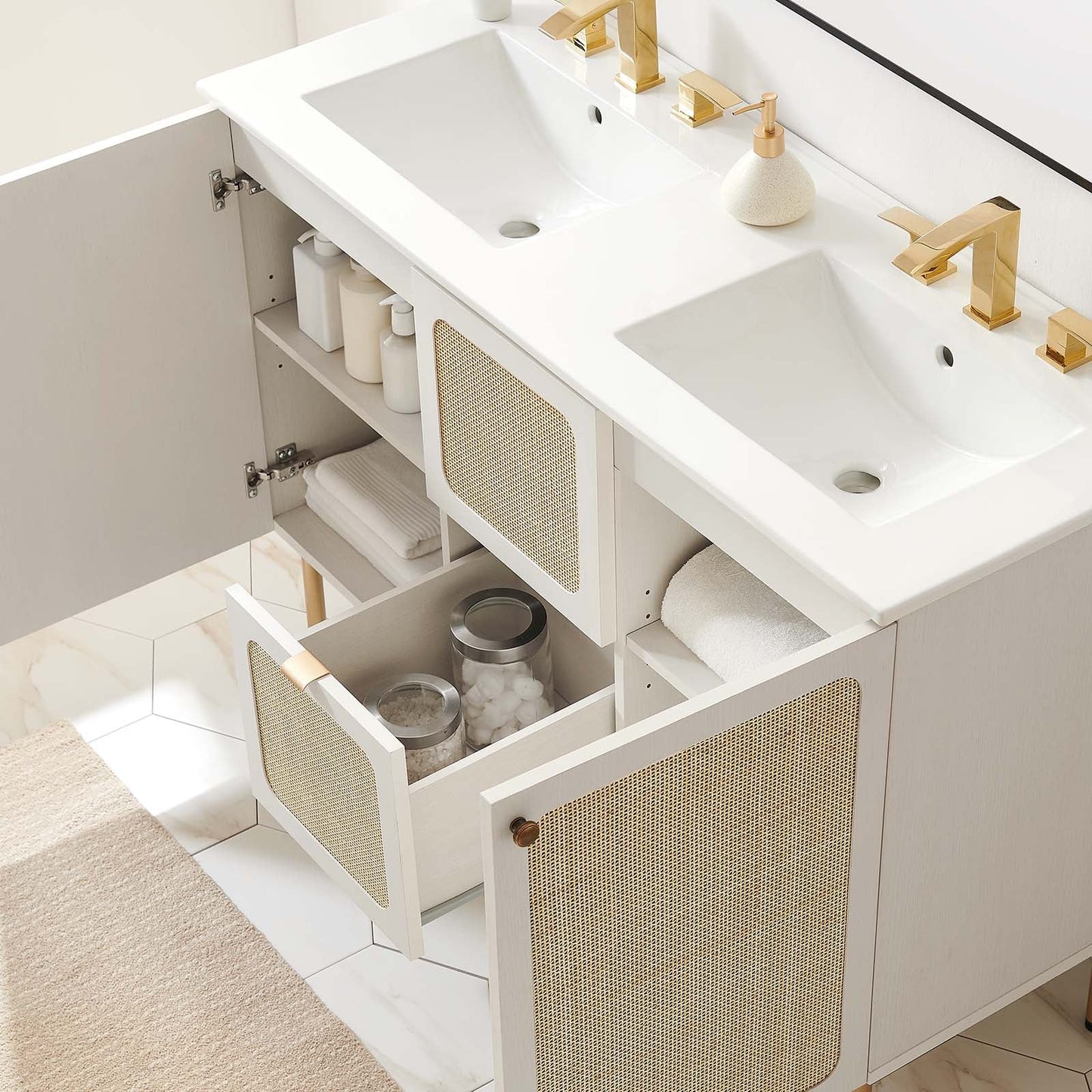 Chaucer 48" Double Sink Bathroom Vanity By Modway - EEI-6701 | Bathroom Accessories - 46